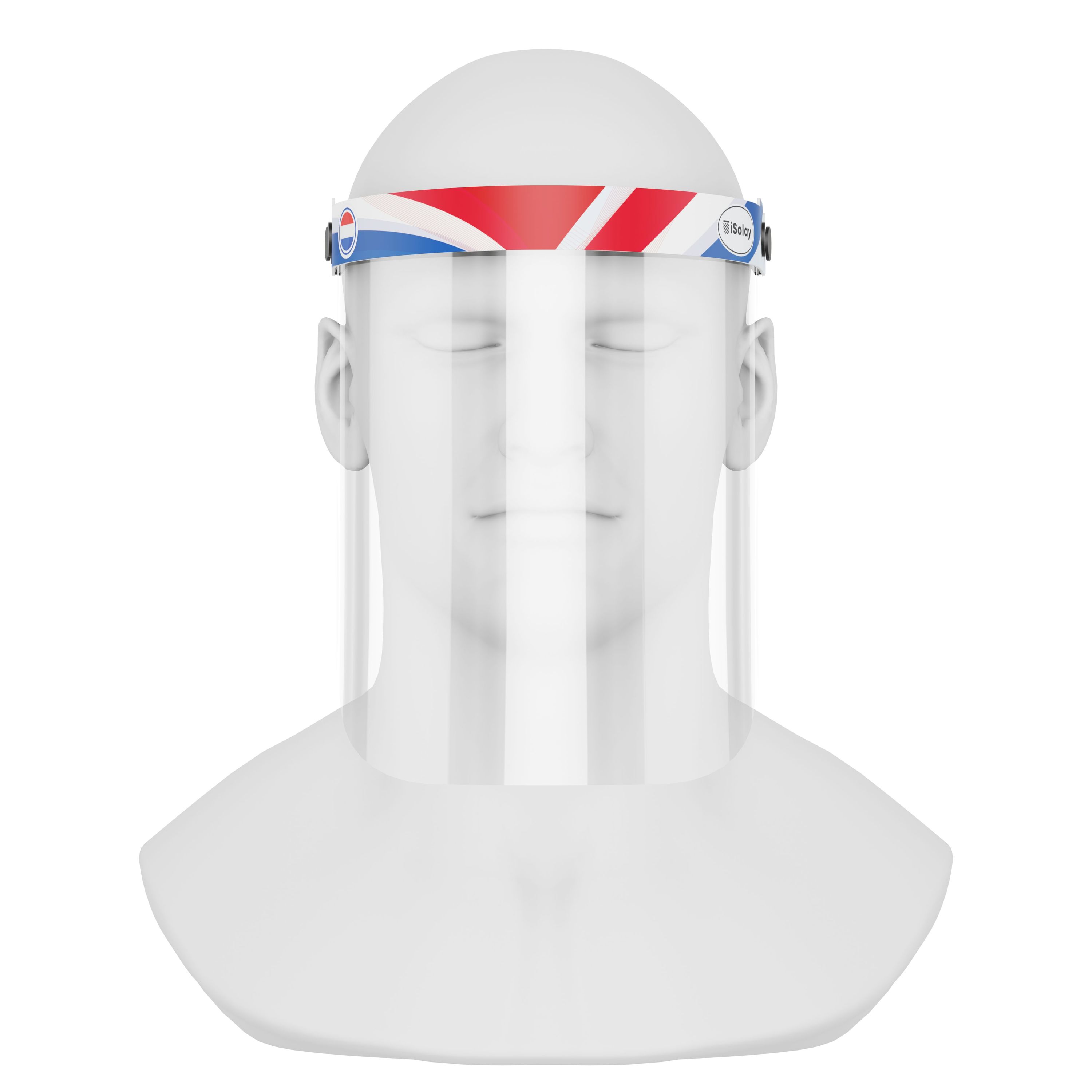 iSolay Face Shield Netherlands featuring a stylish design, adjustable fit, and comfortable foam padding, suitable for adults and kids.