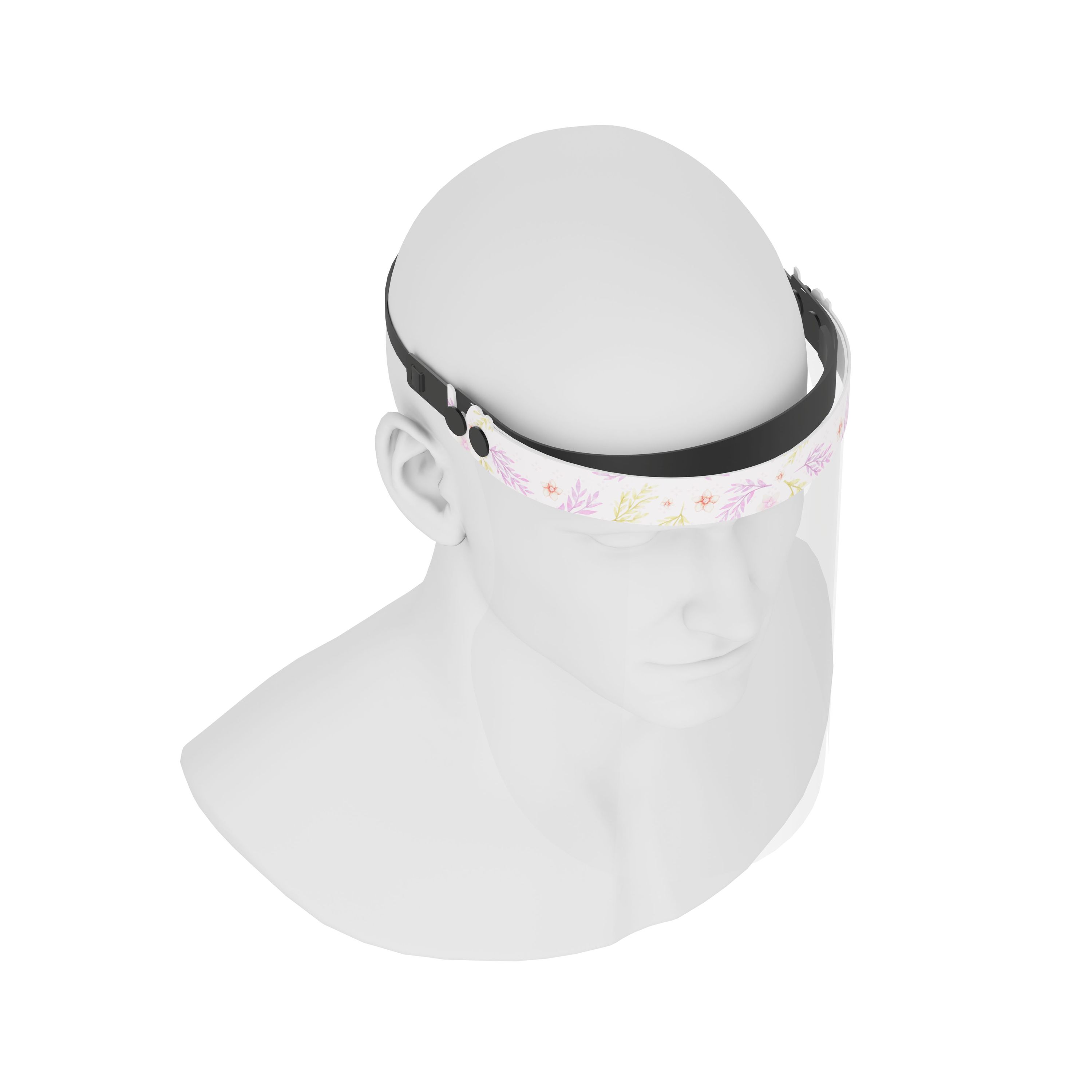 iSolay Face Shield in Pink Spike design, featuring a transparent visor and adjustable foam padding for comfort and safety.