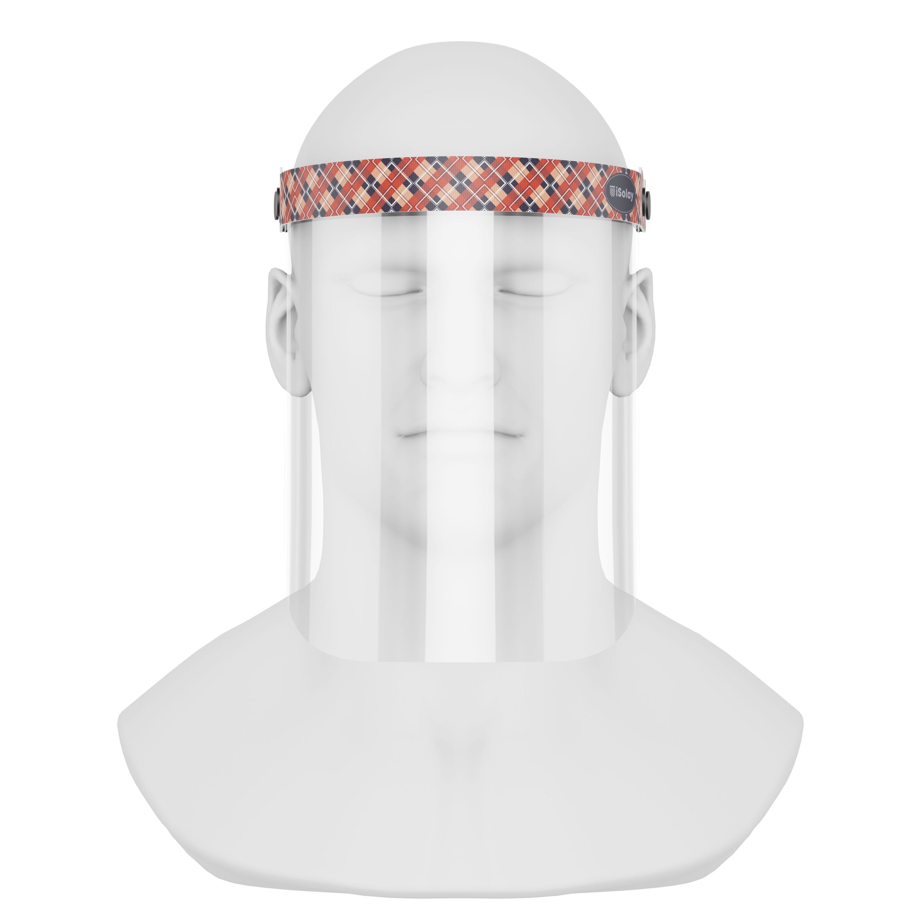 iSolay Face Shield Squares featuring stylish designs, adjustable fit, and comfortable foam padding, suitable for adults and kids.