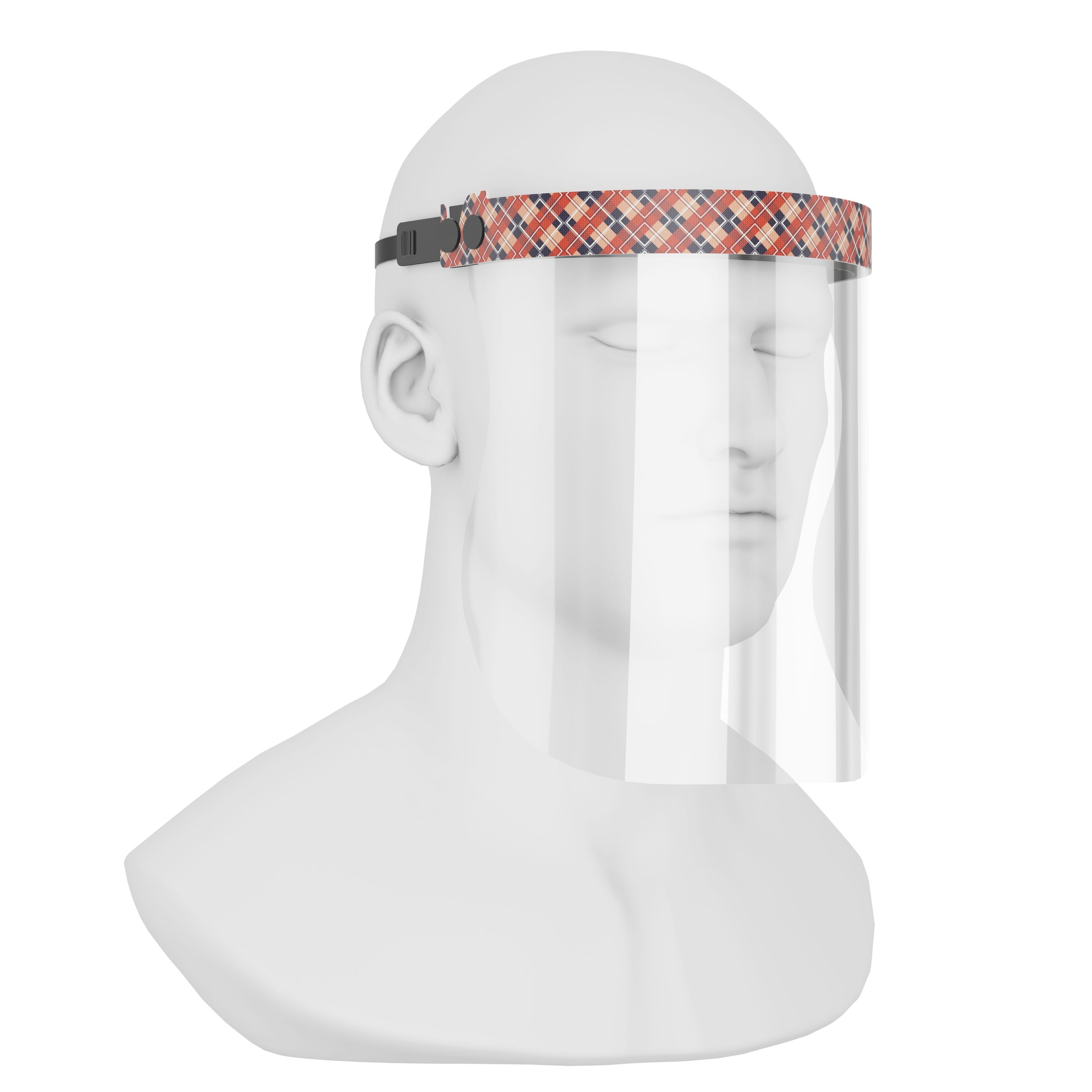 iSolay Face Shield Squares featuring stylish designs, adjustable fit, and comfortable foam padding, suitable for adults and kids.