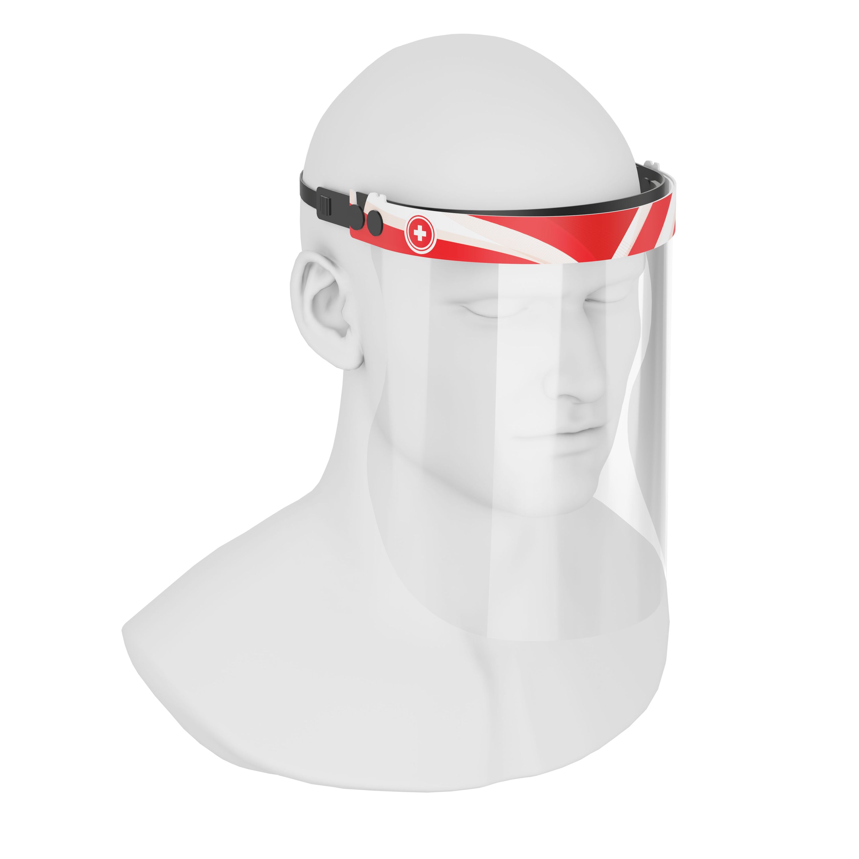 iSolay Face Shield Switzerland featuring a classic design, adjustable fit, and comfortable foam padding, suitable for adults and kids.