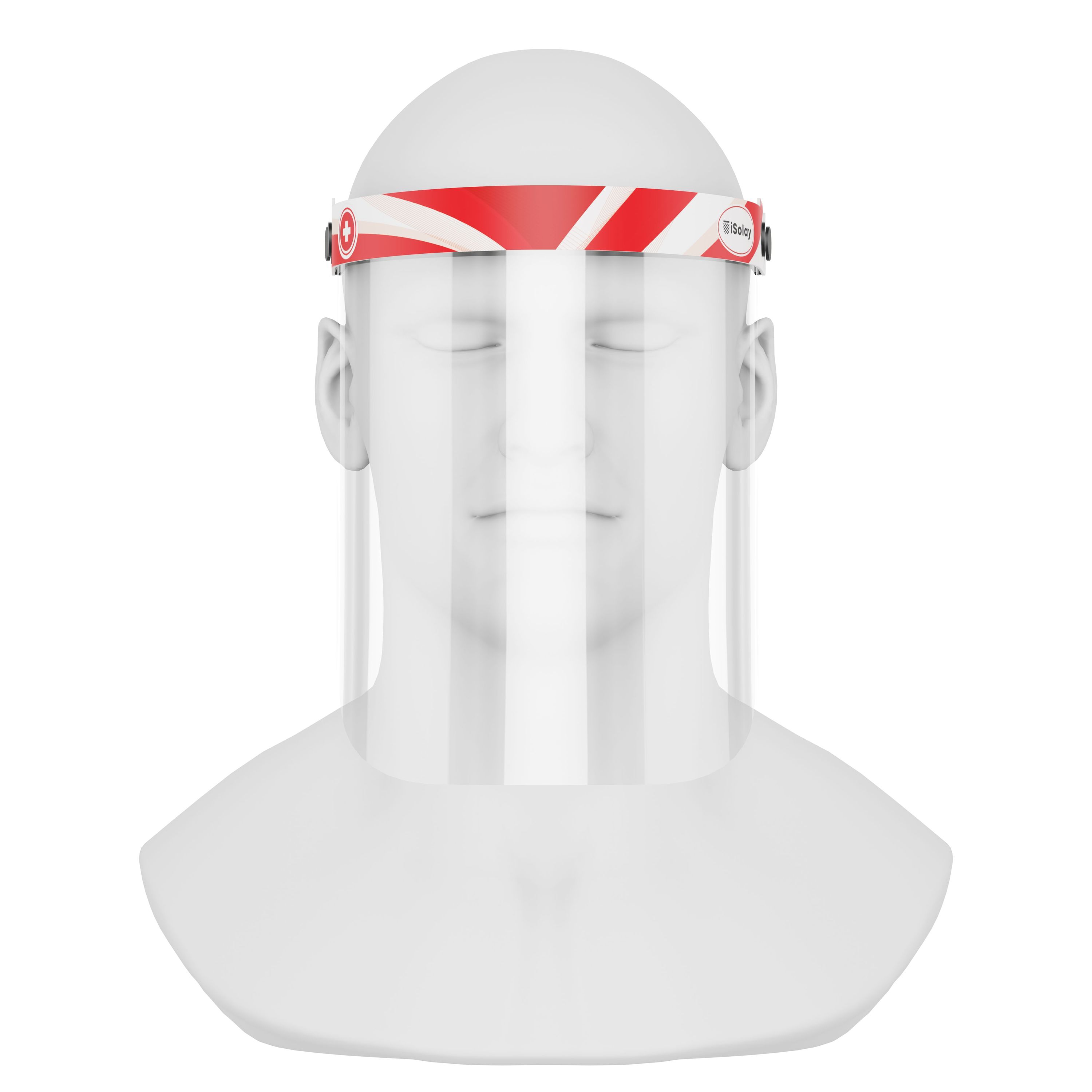 iSolay Face Shield Switzerland featuring a classic design, adjustable fit, and comfortable foam padding, suitable for adults and kids.