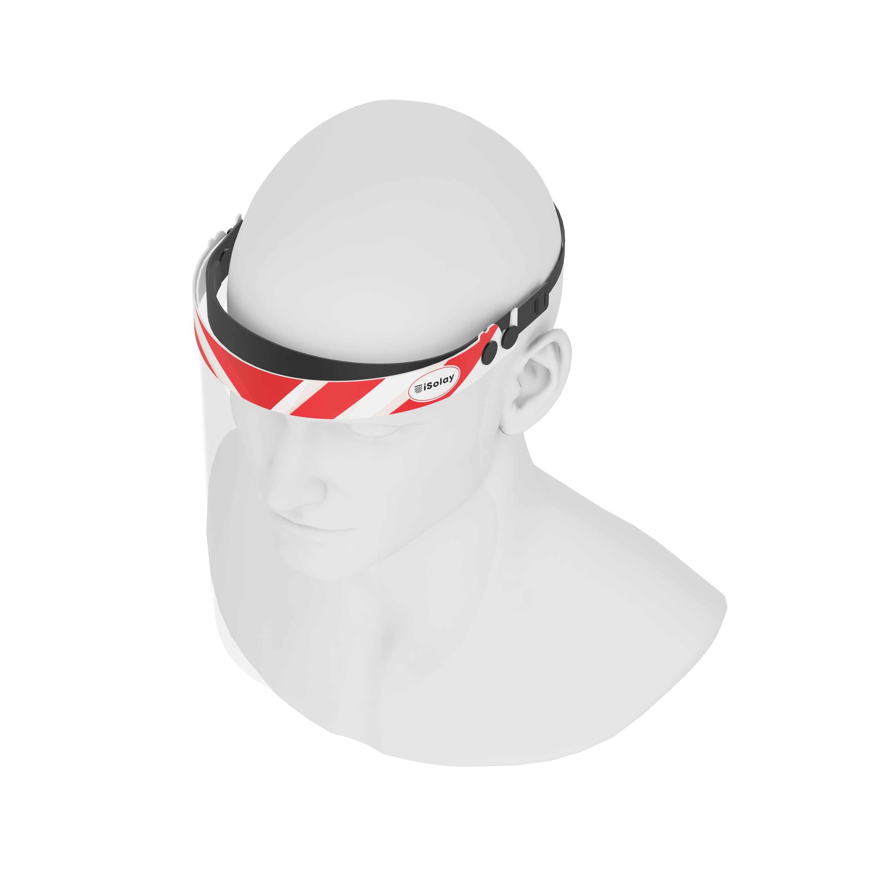 iSolay Face Shield Switzerland featuring a classic design, adjustable fit, and comfortable foam padding, suitable for adults and kids.