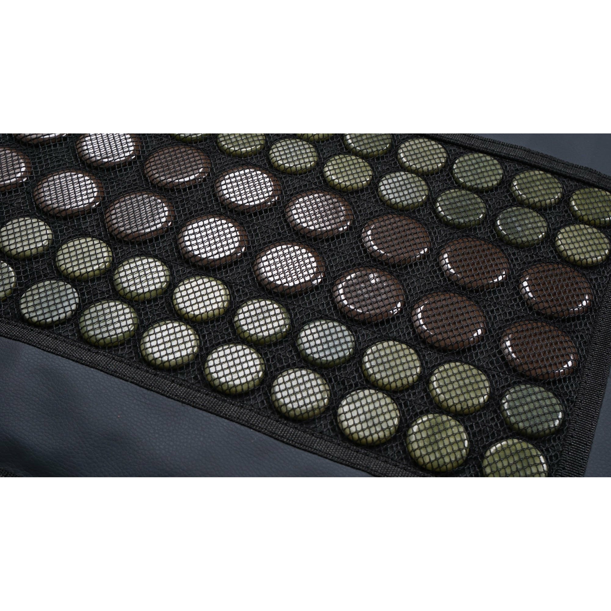 Jade Tourmaline Infrared Heat Mat in Navy Blue with jade and tourmaline disks for therapeutic heat therapy.