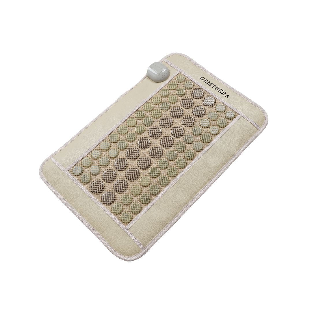 Jade Tourmaline Infrared Heat Mat featuring 52 jade disks and 20 tourmaline disks, designed for therapeutic heat therapy.