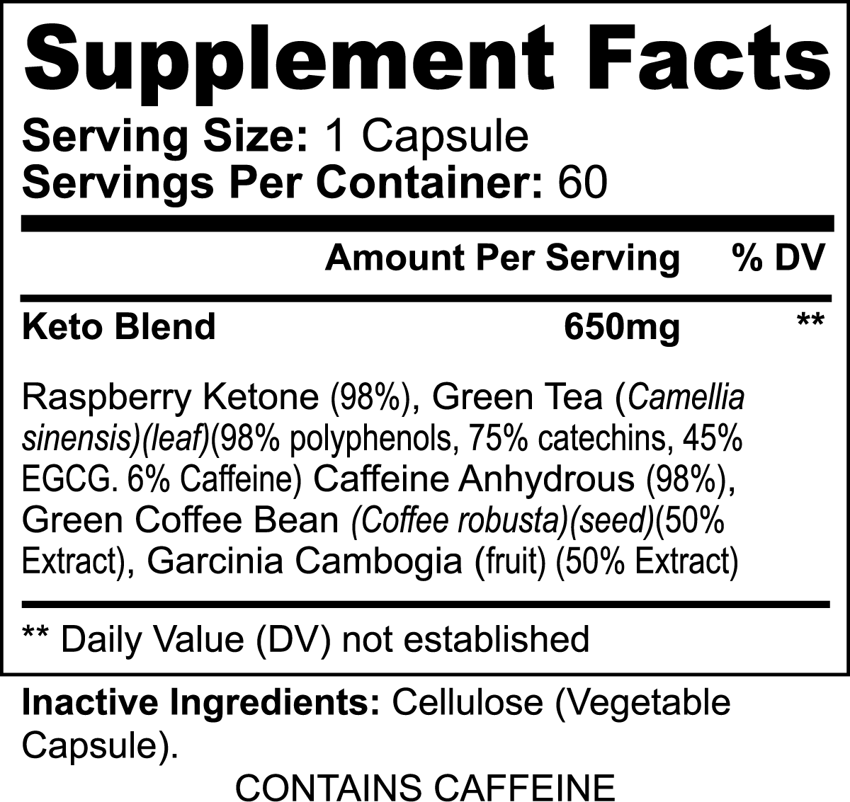 Keto-5 dietary supplement capsules with natural ingredients for weight loss and metabolism support.