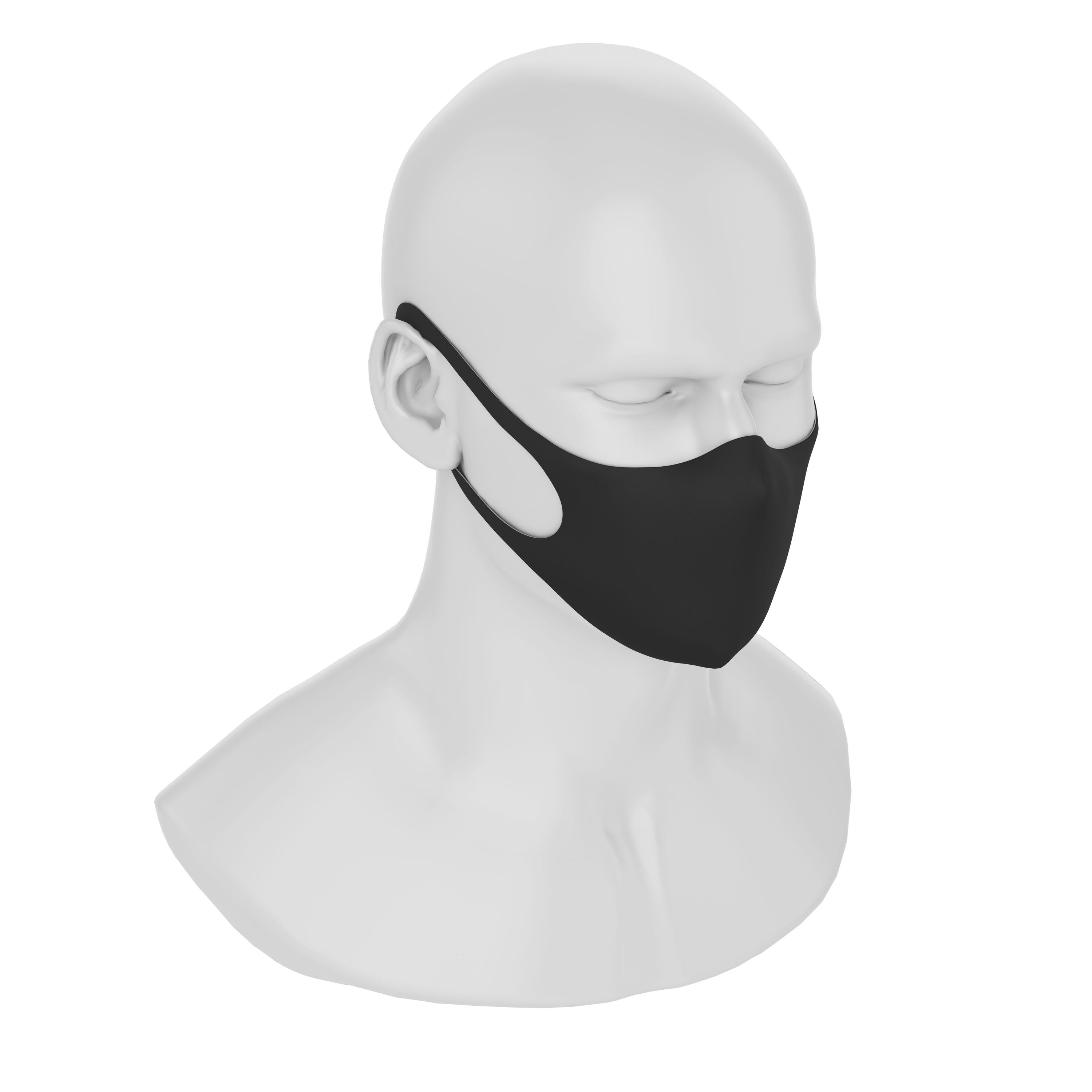 Maskery Basic Face Mask in Black made from high-quality neoprene fabric, designed for comfort and protection against dust and allergens.