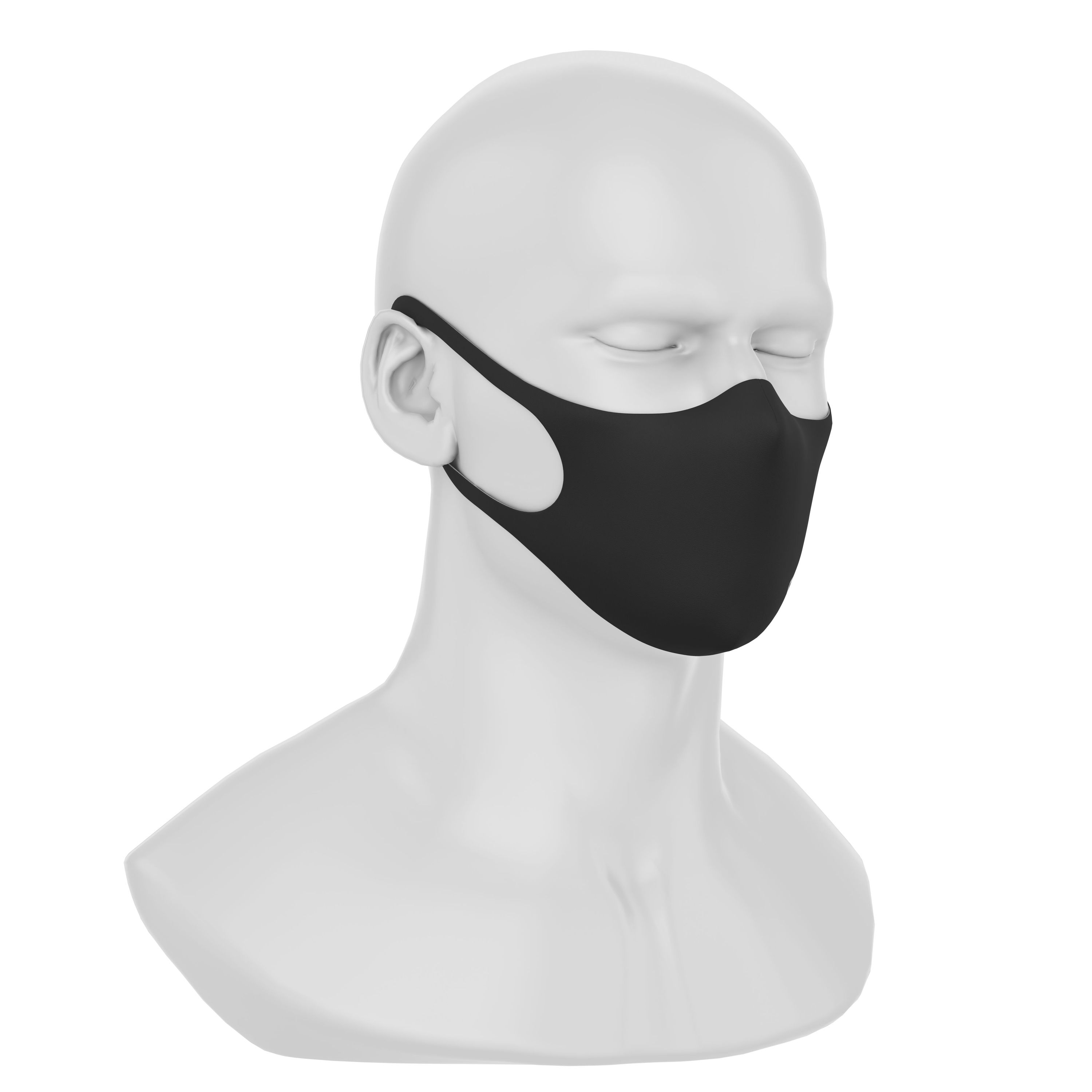 Maskery Basic Face Mask in Black made from high-quality neoprene fabric, designed for comfort and protection against dust and allergens.