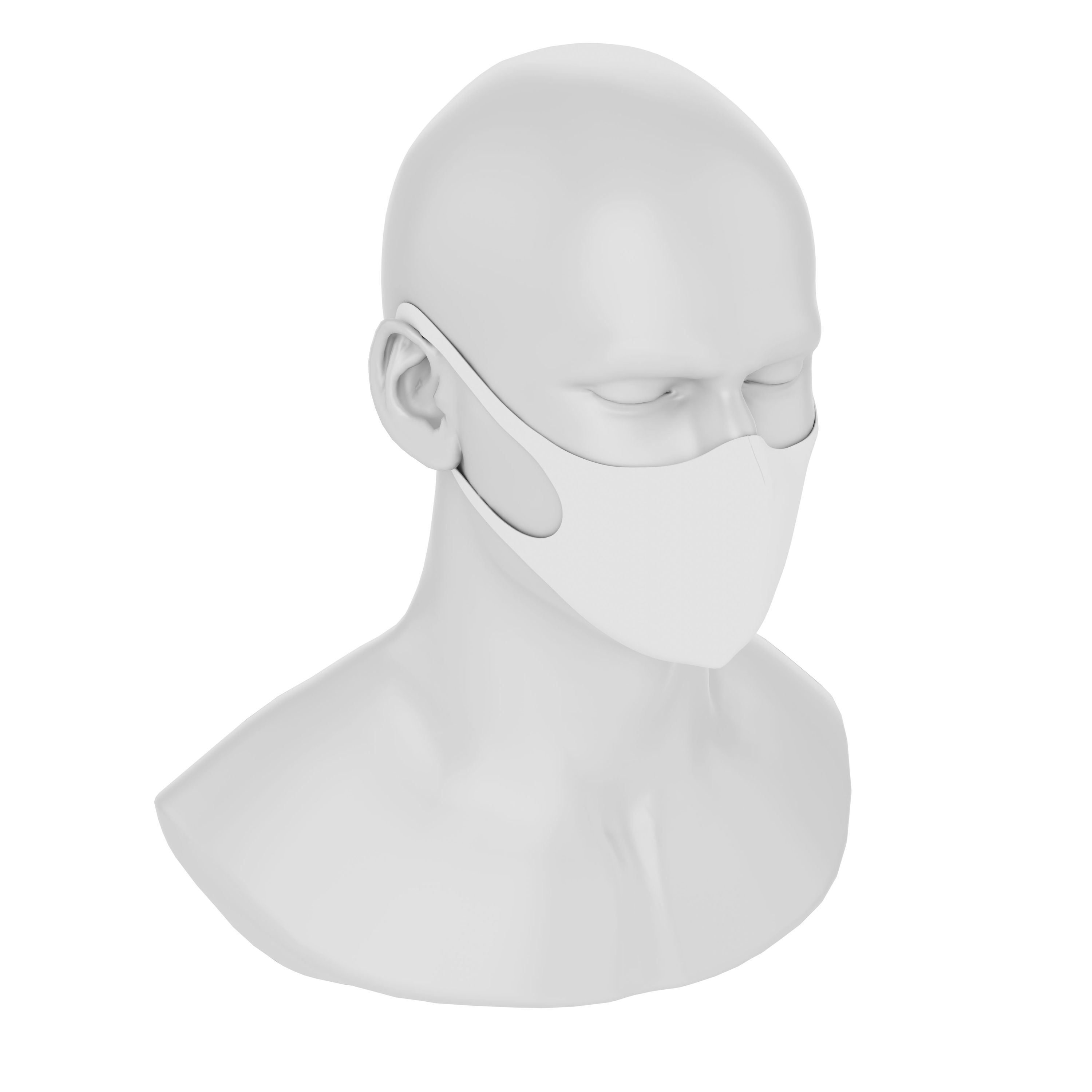 Maskery Basic Face Mask in White, made from high-quality neoprene fabric, designed for comfort and protection against dust and allergens.