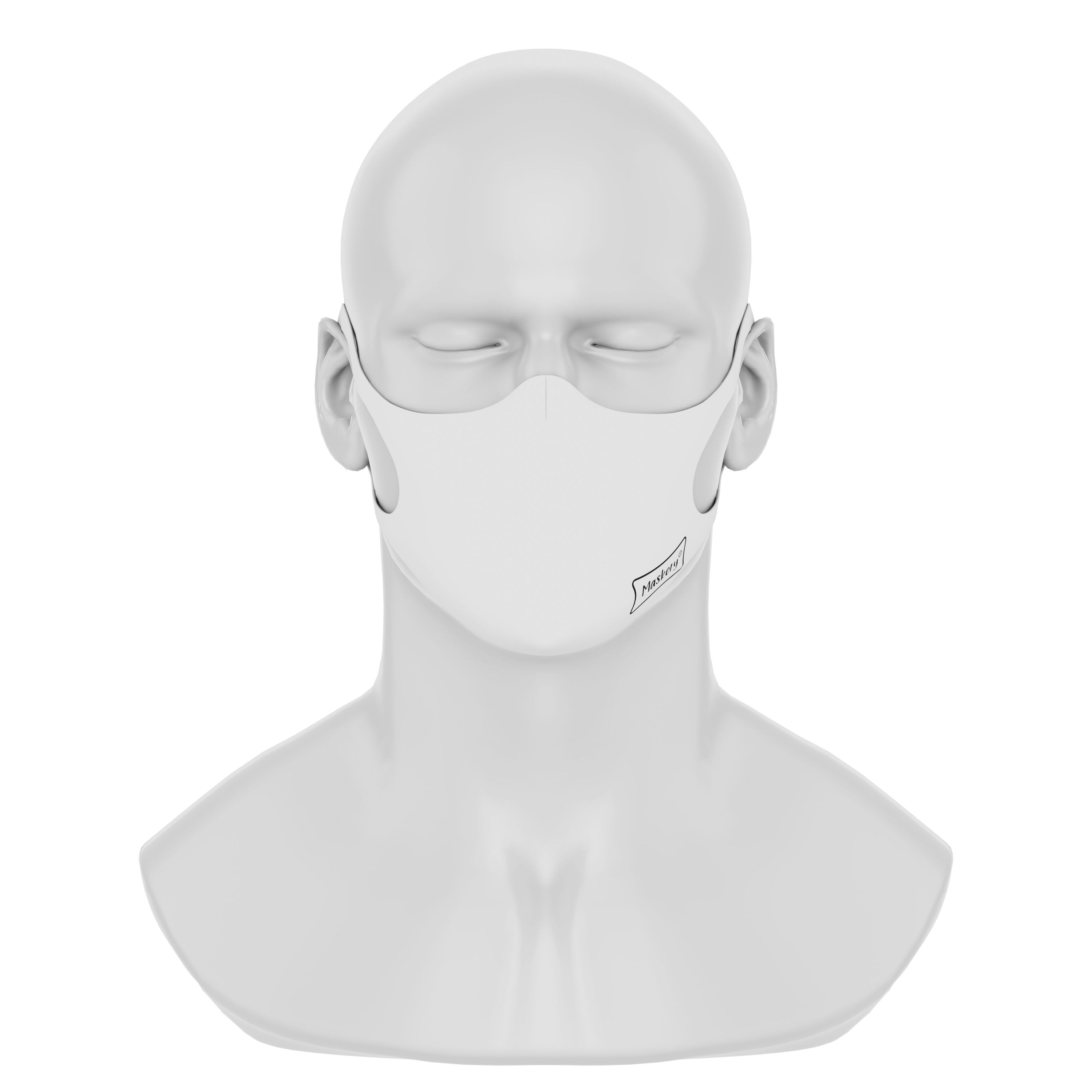 Maskery Basic Face Mask in White, made from high-quality neoprene fabric, designed for comfort and protection against dust and allergens.