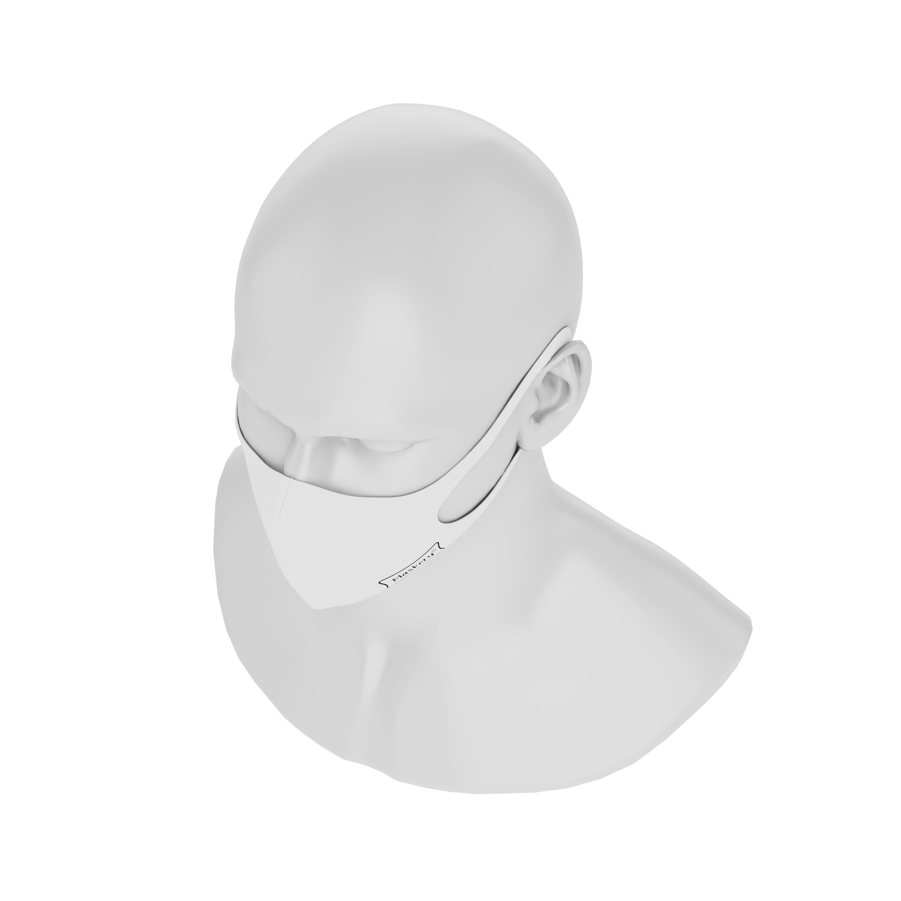 Maskery Basic Face Mask in White, made from high-quality neoprene fabric, designed for comfort and protection against dust and allergens.