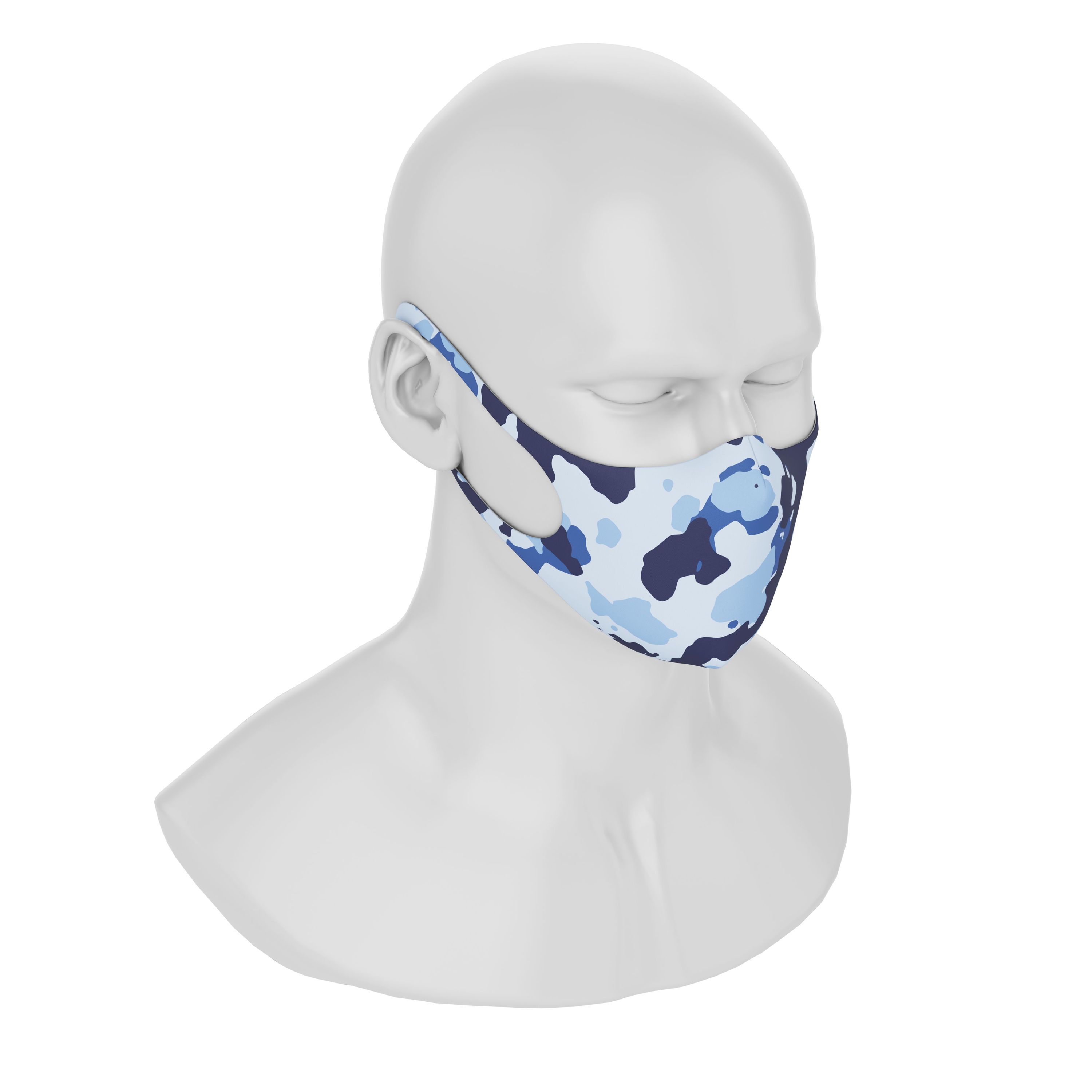 Maskery Design Face Mask Air Camouflage made of high-quality neoprene fabric, featuring a stylish camouflage pattern suitable for men and women.