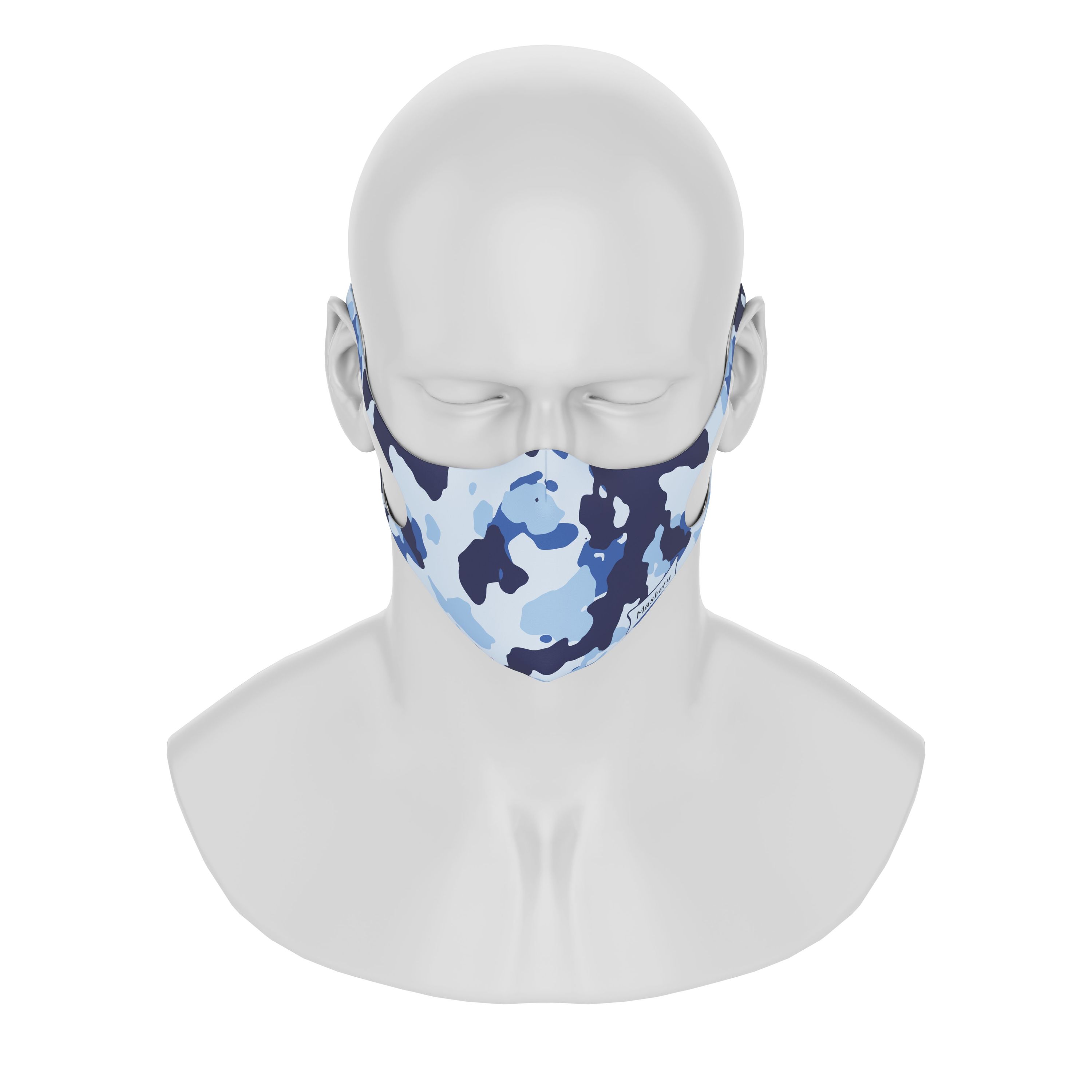 Maskery Design Face Mask Air Camouflage made of high-quality neoprene fabric, featuring a stylish camouflage pattern suitable for men and women.