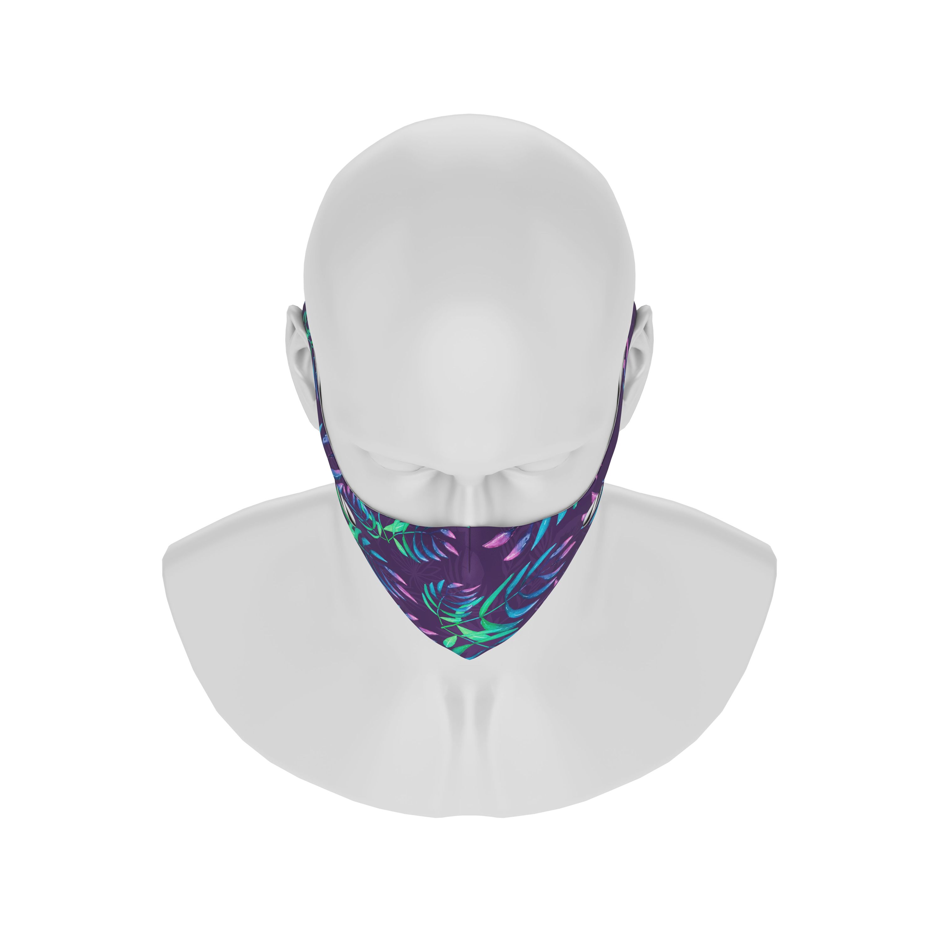 Maskery Design Face Mask featuring a vibrant Avatar Leaves pattern, made from high-quality neoprene fabric for comfort and protection.