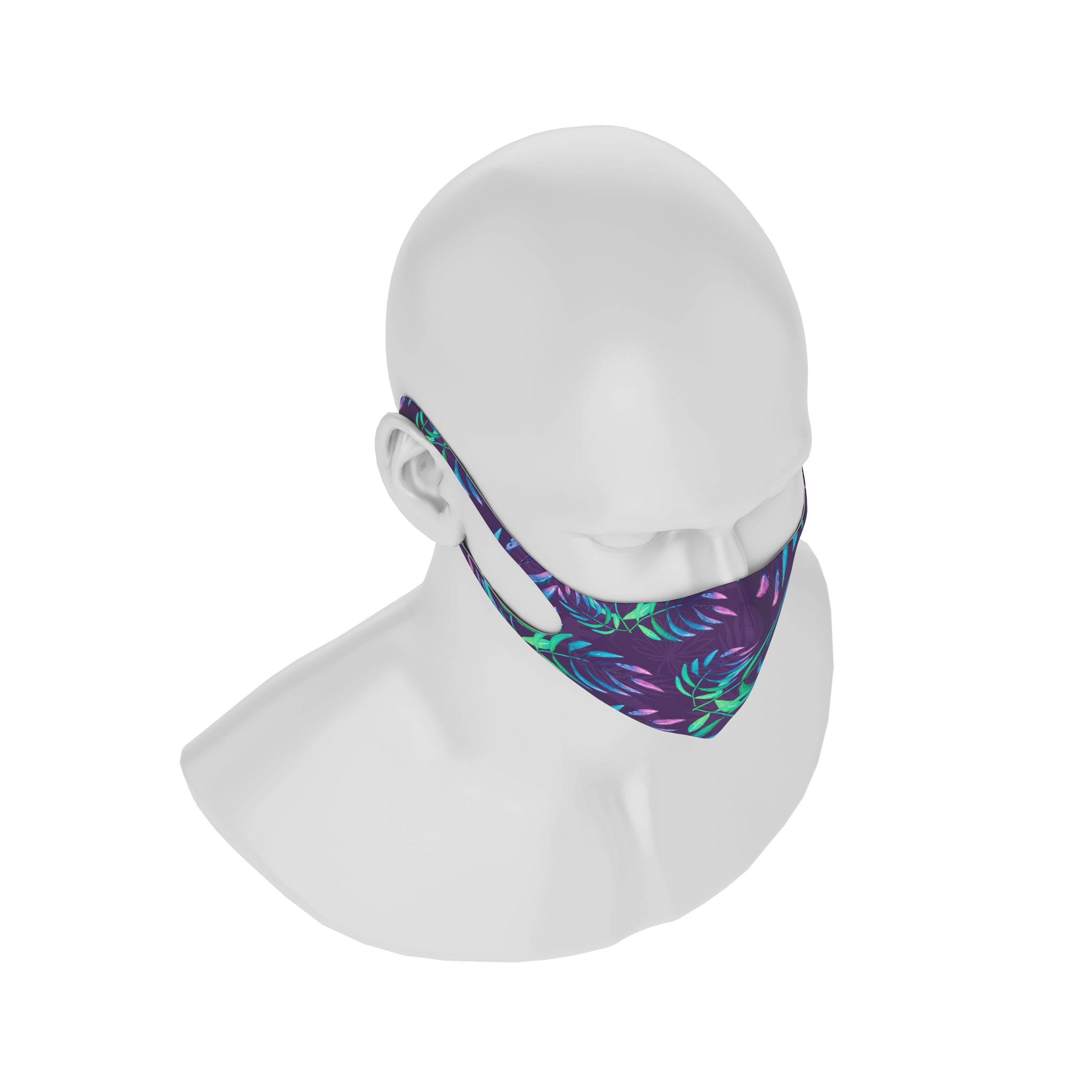 Maskery Design Face Mask featuring a vibrant Avatar Leaves pattern, made from high-quality neoprene fabric for comfort and protection.