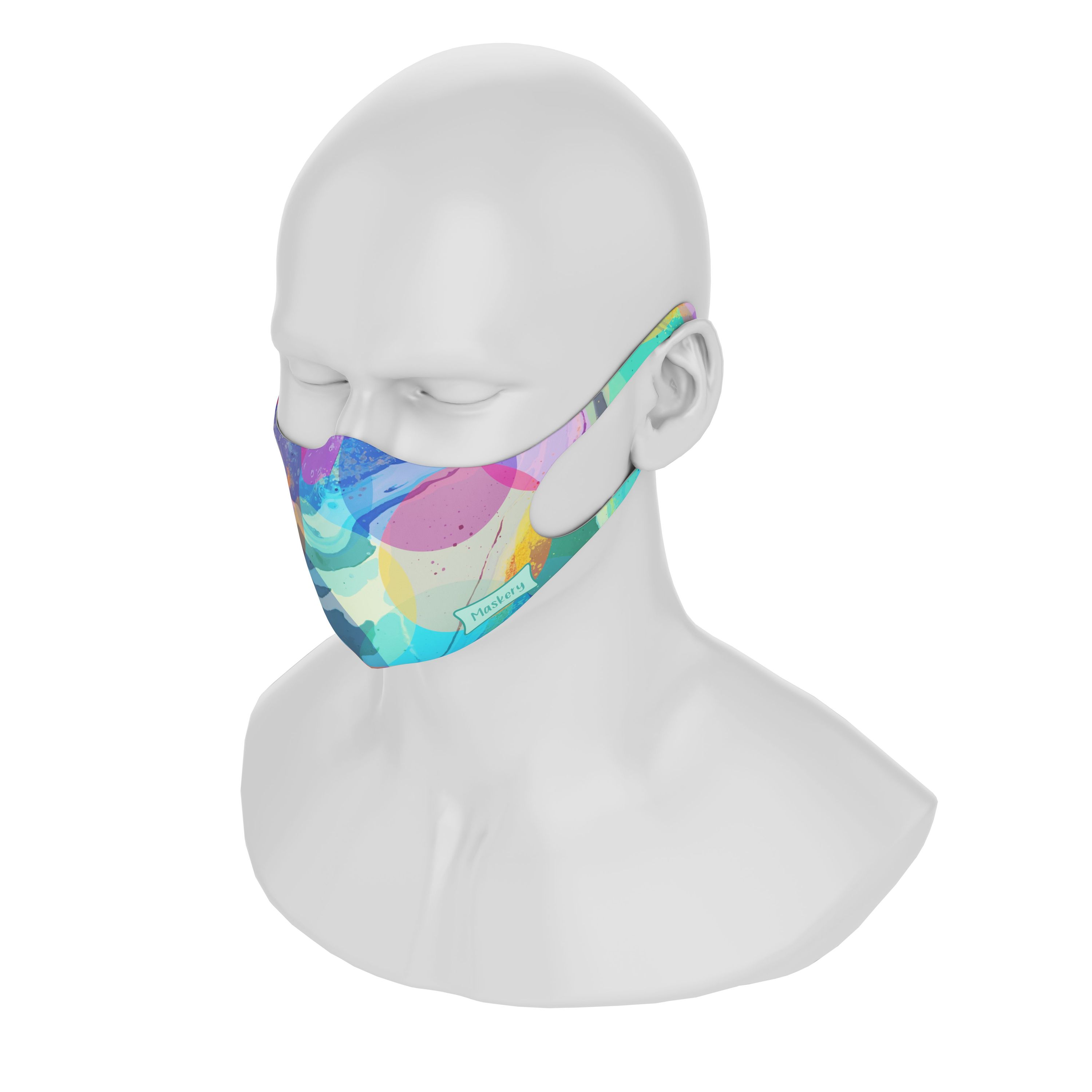 Colorful Maskery Design Face Mask made of high-quality neoprene fabric, suitable for both men and women.