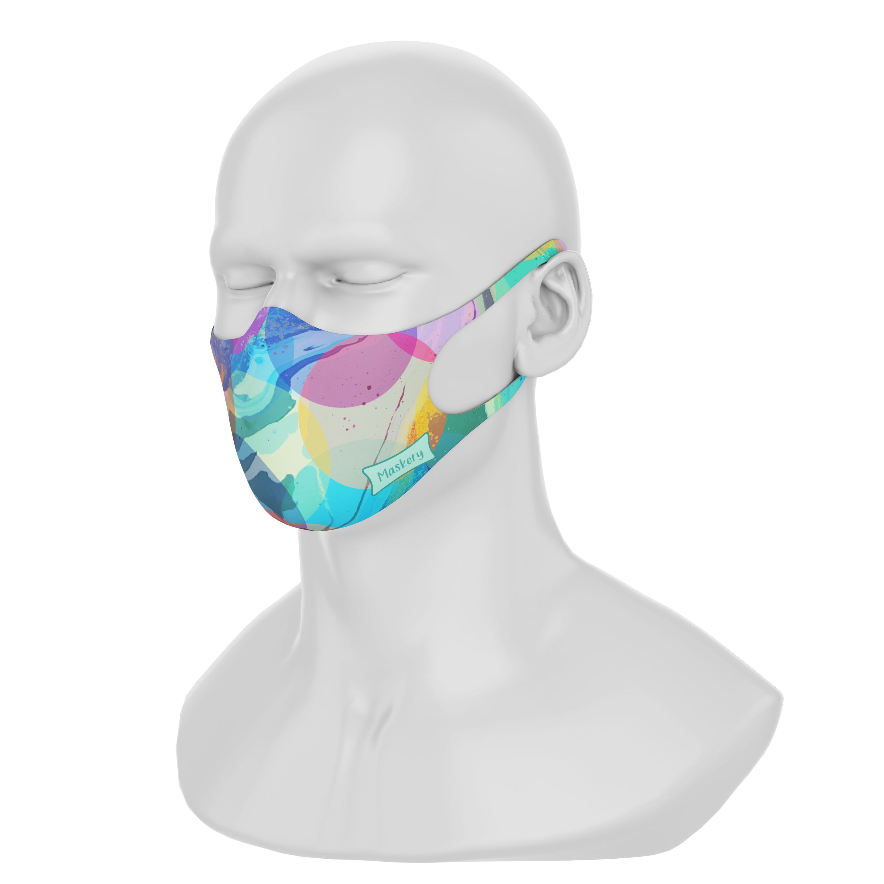 Colorful Maskery Design Face Mask made of high-quality neoprene fabric, suitable for both men and women.