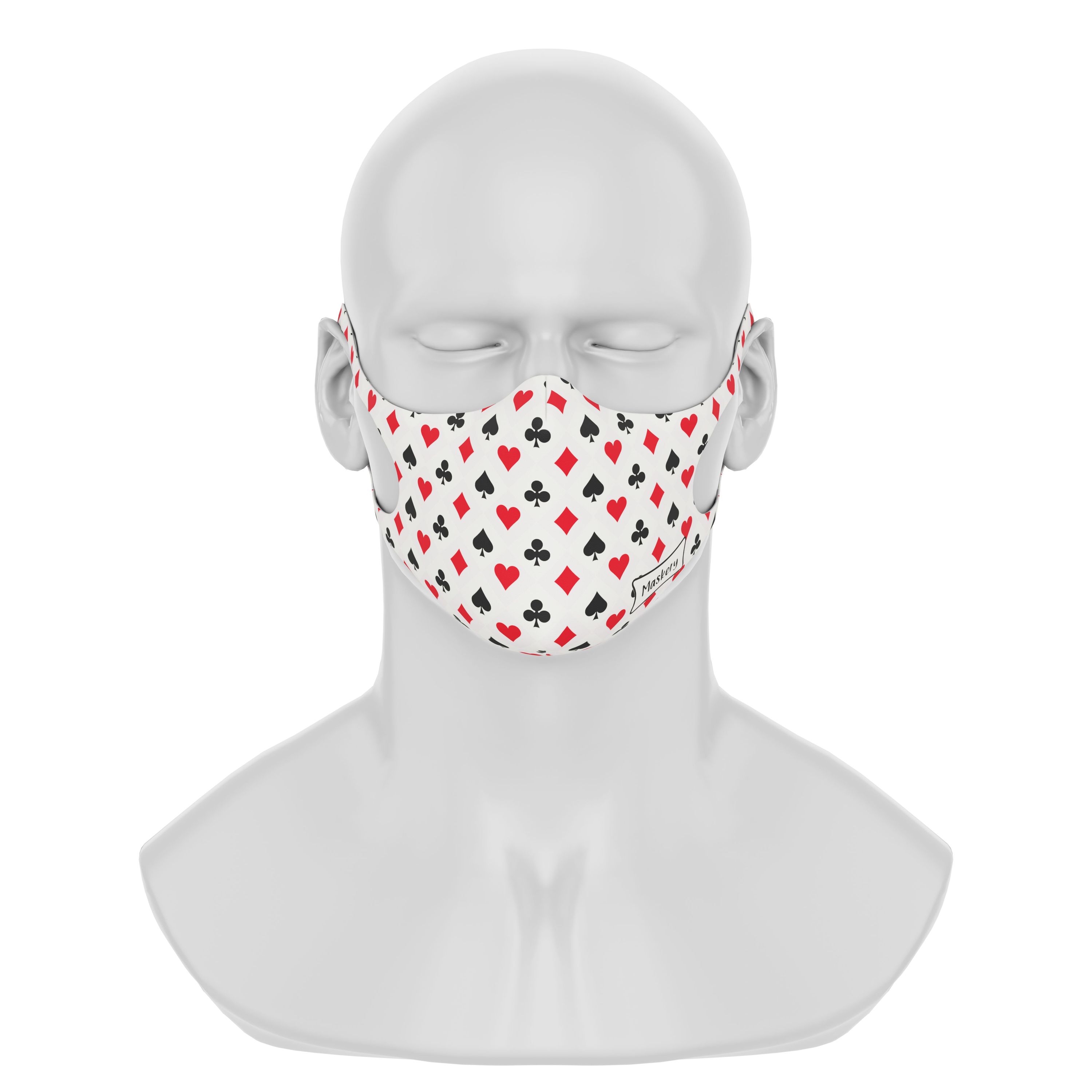 Maskery Design Face Mask Gambler made of high-quality neoprene fabric, featuring a stylish design suitable for both men and women.