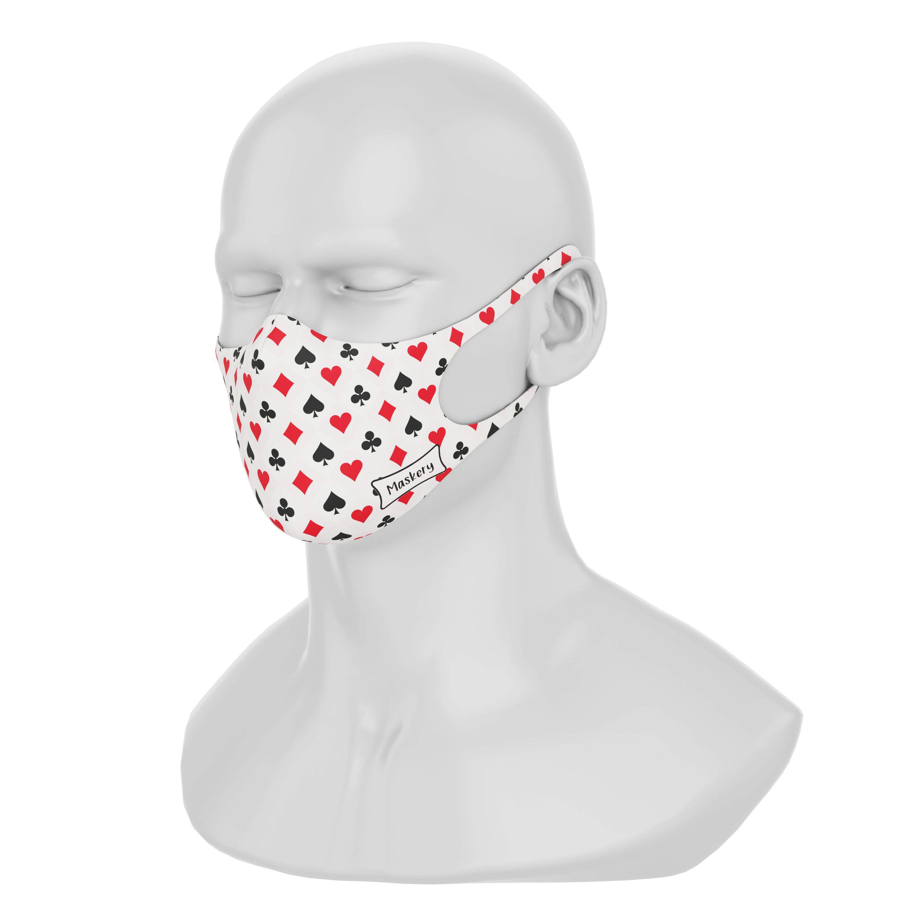 Maskery Design Face Mask Gambler made of high-quality neoprene fabric, featuring a stylish design suitable for both men and women.