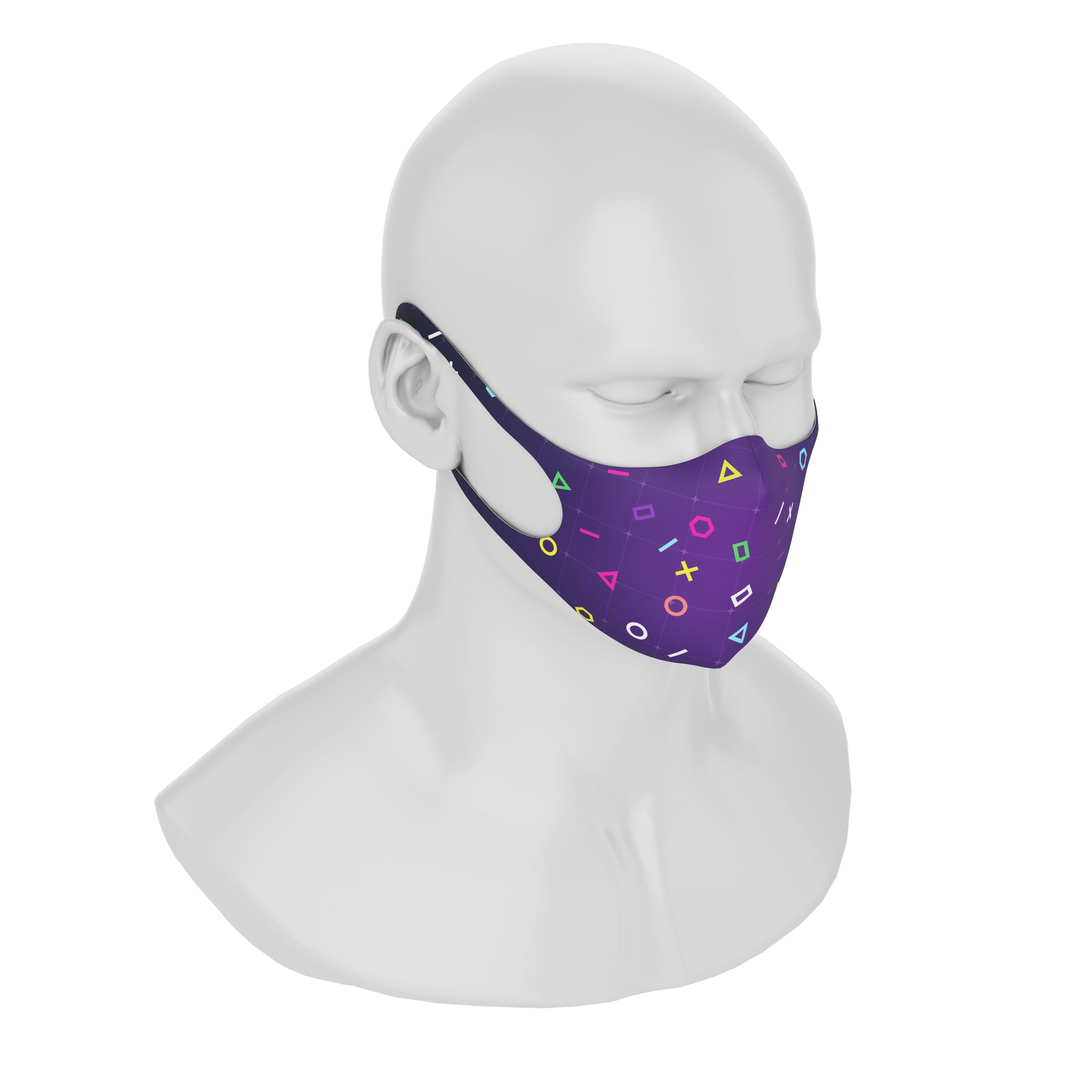 Maskery Design Face Mask Gamer made of high-quality neoprene fabric, featuring a stylish design suitable for gamers and outdoor activities.