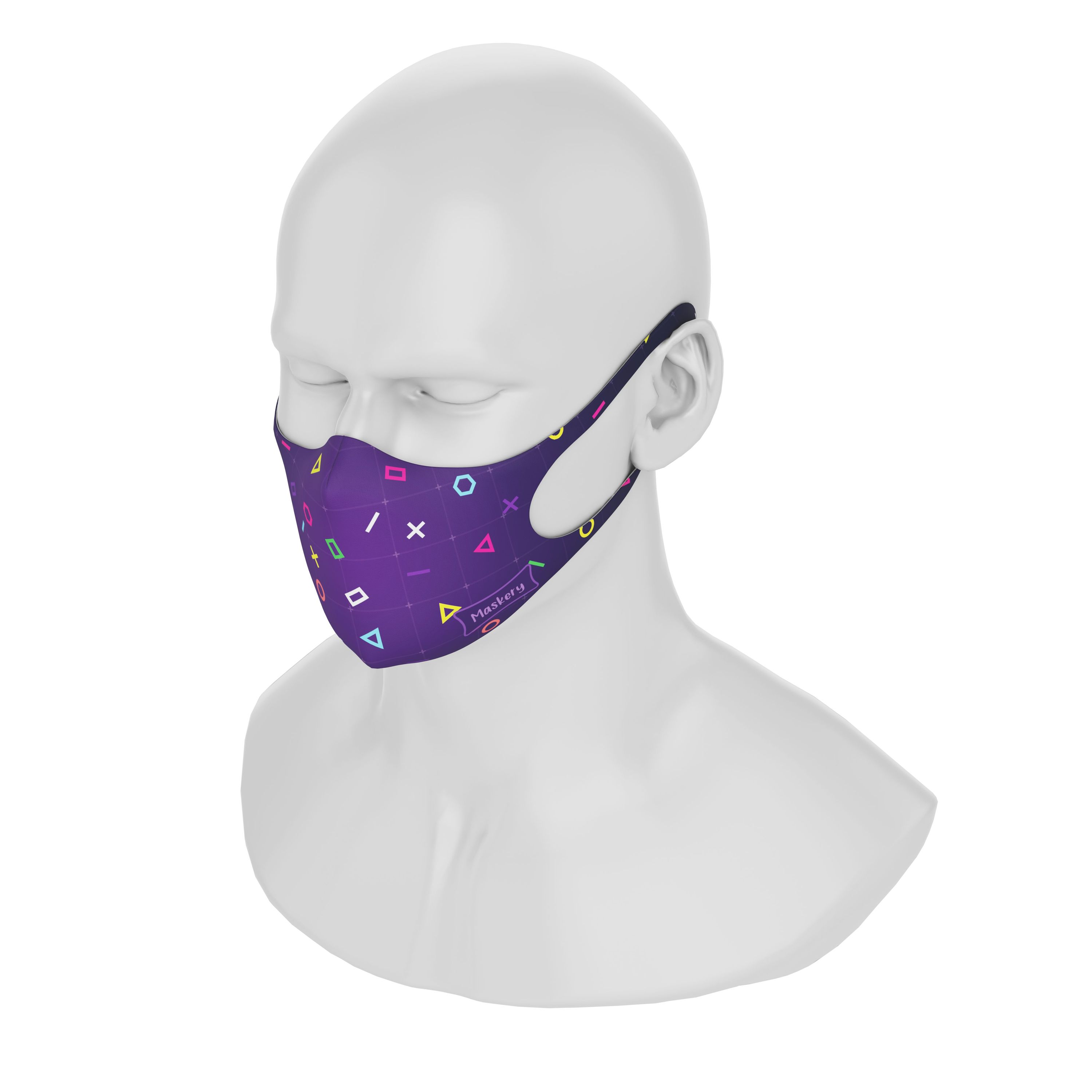 Maskery Design Face Mask Gamer made of high-quality neoprene fabric, featuring a stylish design suitable for gamers and outdoor activities.