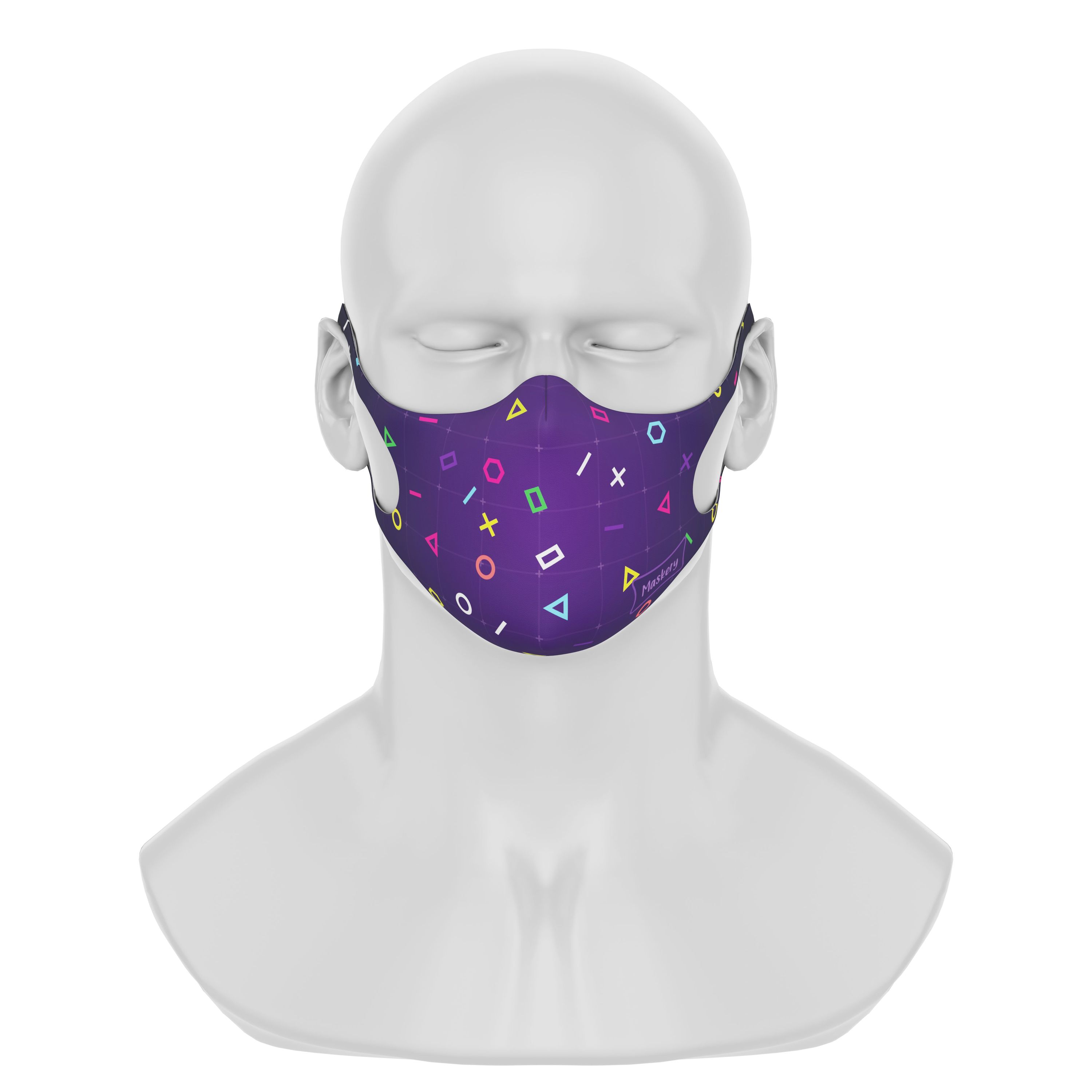 Maskery Design Face Mask Gamer made of high-quality neoprene fabric, featuring a stylish design suitable for gamers and outdoor activities.