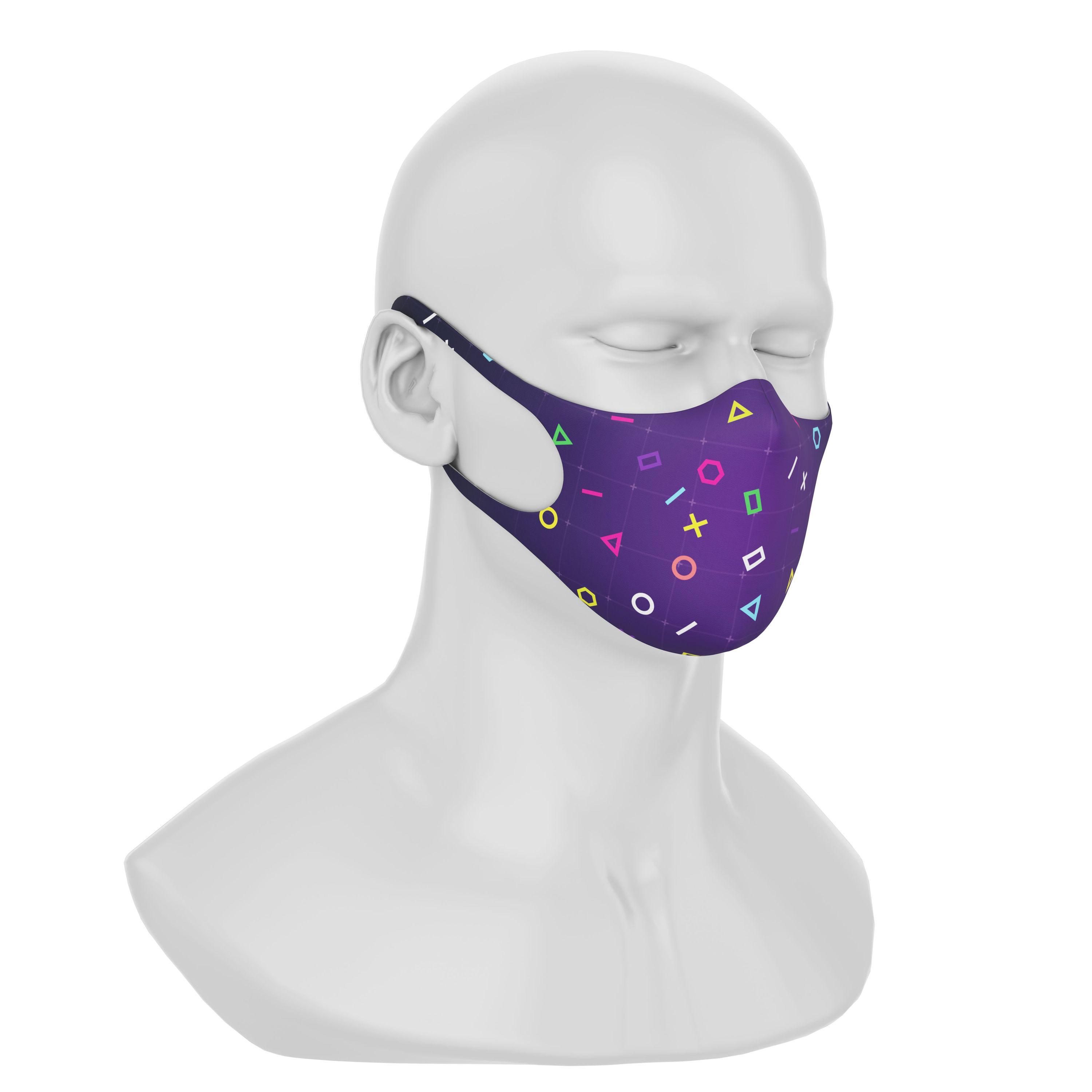 Maskery Design Face Mask Gamer made of high-quality neoprene fabric, featuring a stylish design suitable for gamers and outdoor activities.