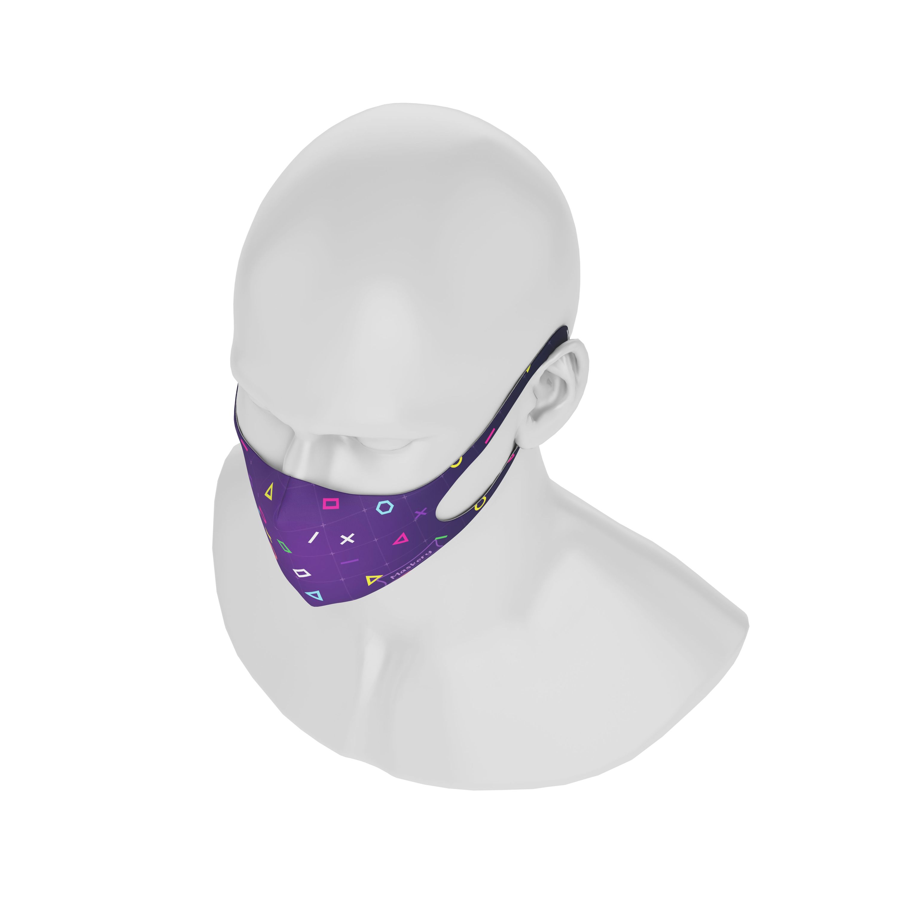 Maskery Design Face Mask Gamer made of high-quality neoprene fabric, featuring a stylish design suitable for gamers and outdoor activities.