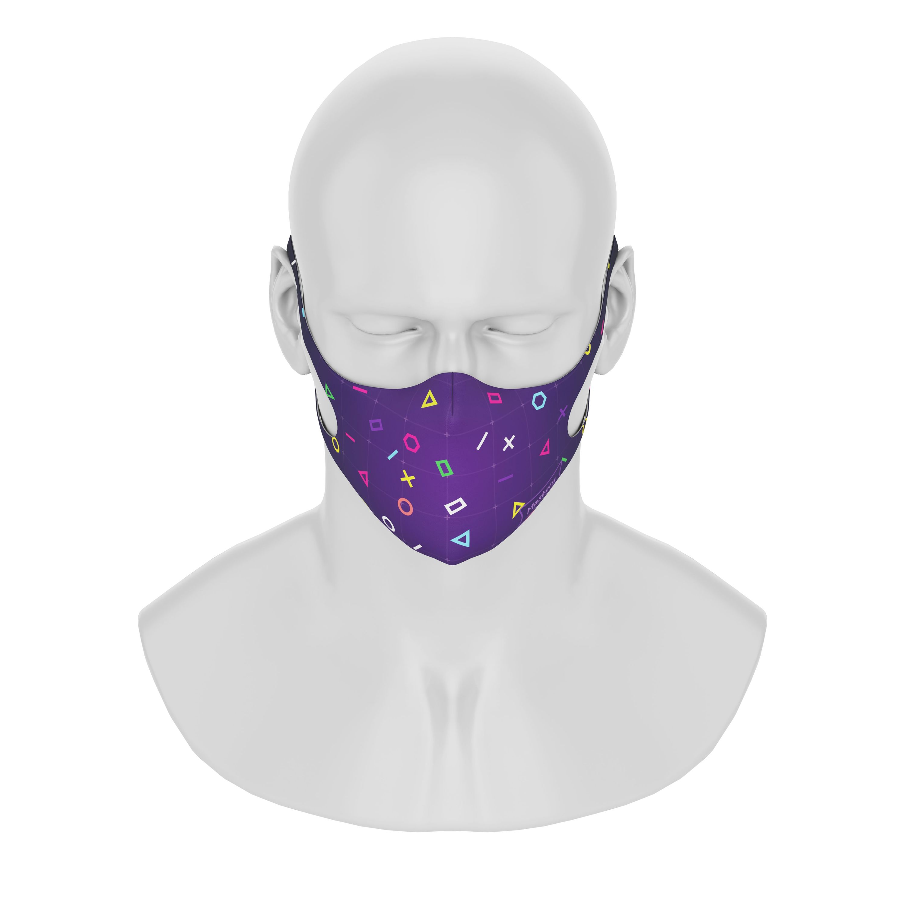 Maskery Design Face Mask Gamer made of high-quality neoprene fabric, featuring a stylish design suitable for gamers and outdoor activities.