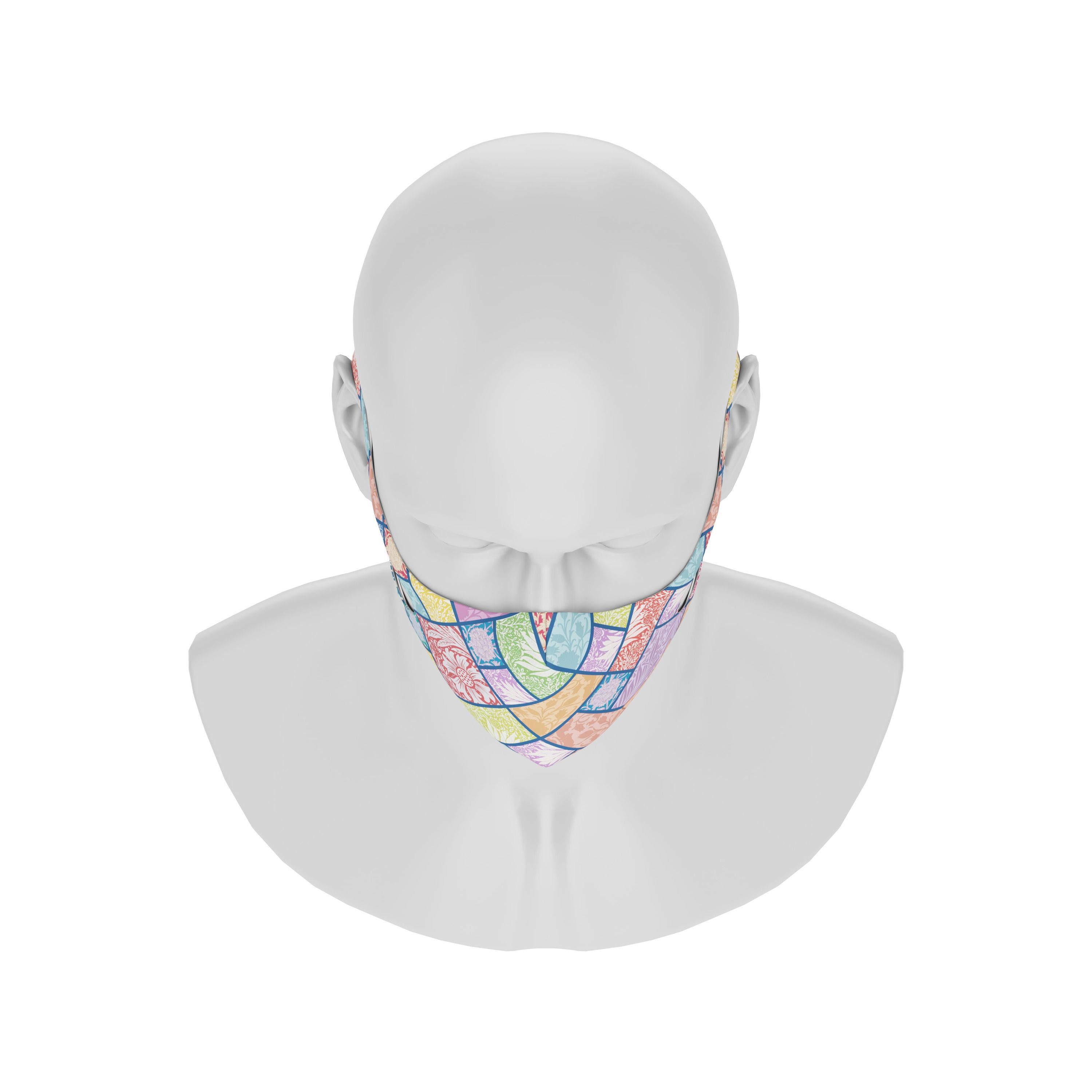 Maskery Design Face Mask My Flower Garden featuring a vibrant floral pattern, made from high-quality neoprene fabric.