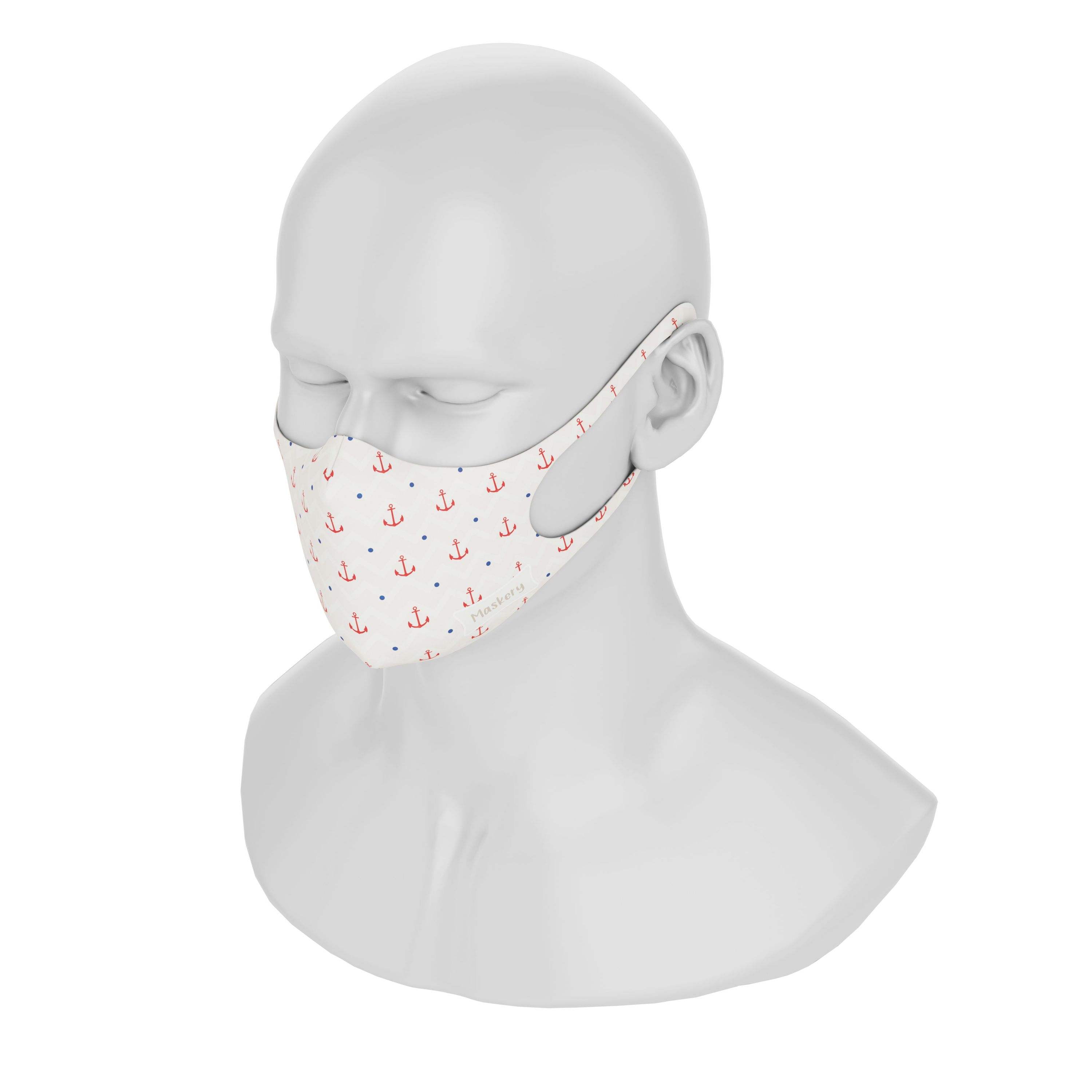 Maskery Design Face Mask Sailor made of high-quality neoprene, featuring a stylish design suitable for both men and women.