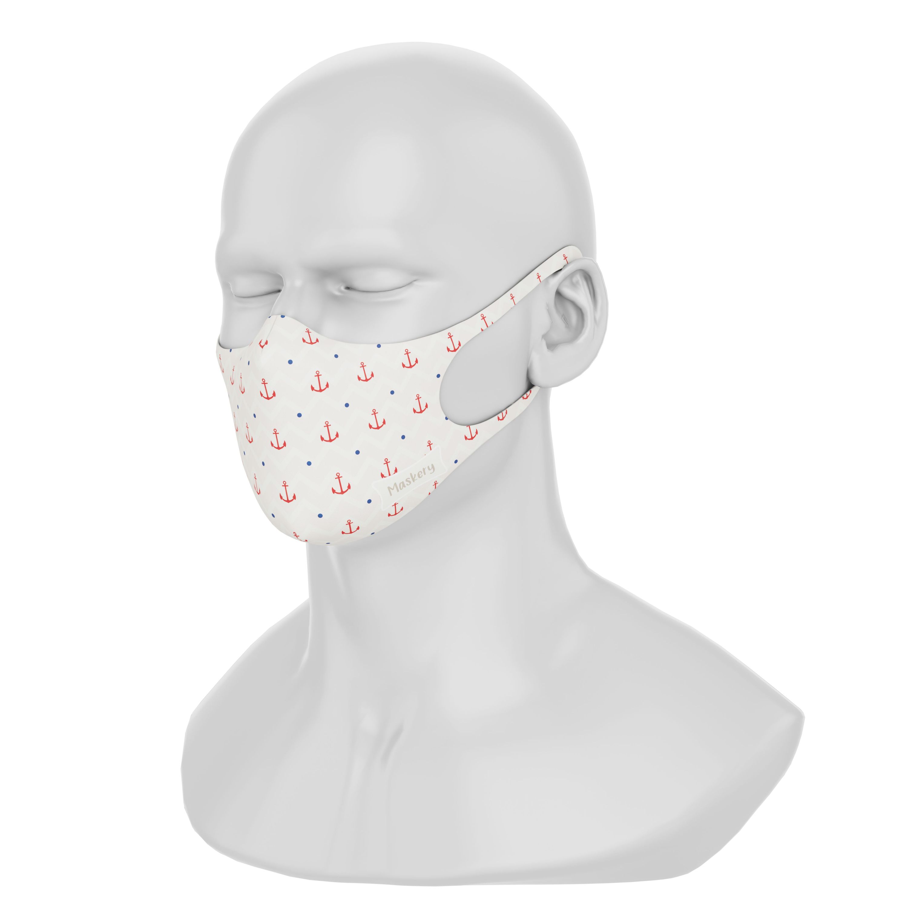 Maskery Design Face Mask Sailor made of high-quality neoprene, featuring a stylish design suitable for both men and women.