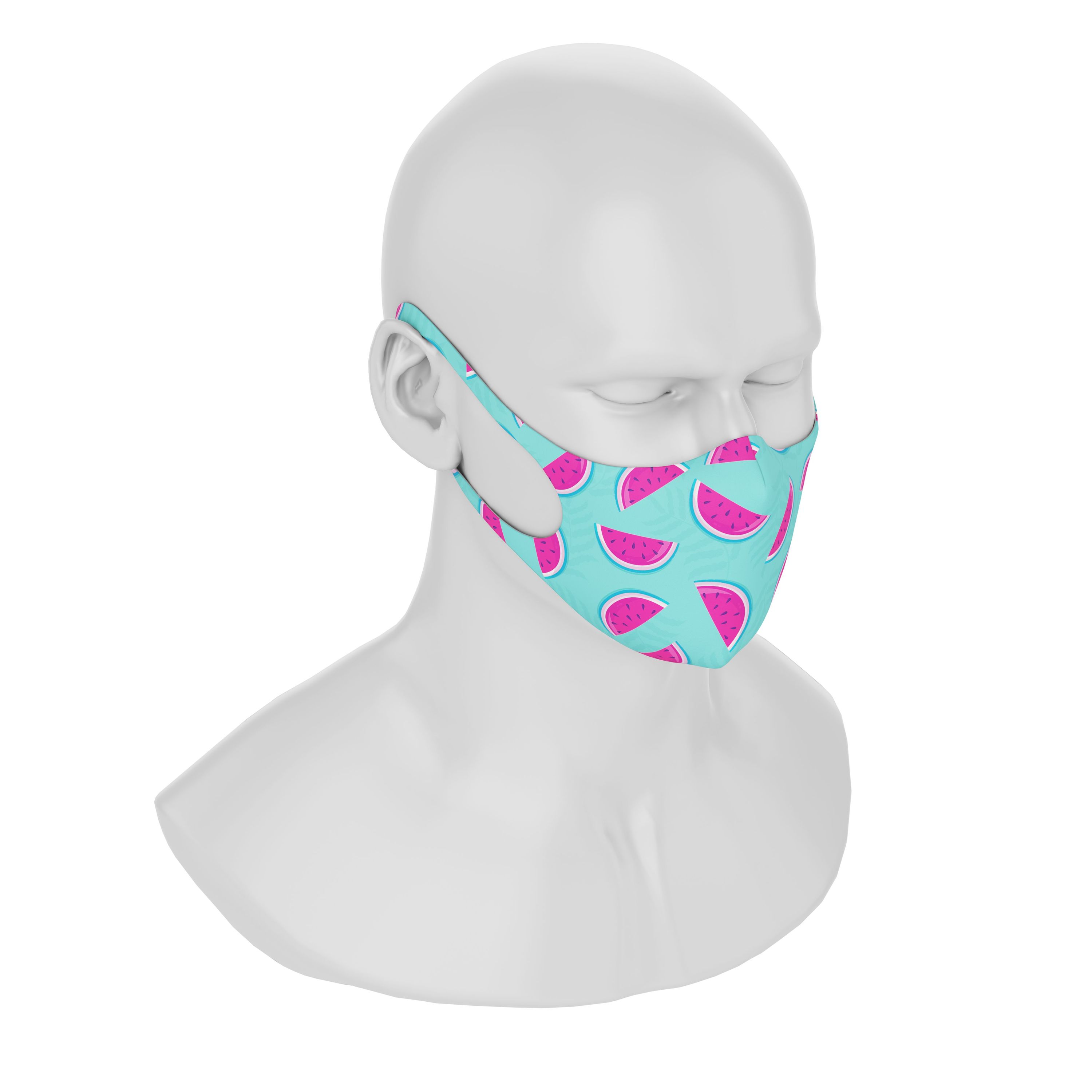 Stylish Maskery Design Face Mask in Watermelon pattern, made from high-quality neoprene fabric, suitable for both men and women.