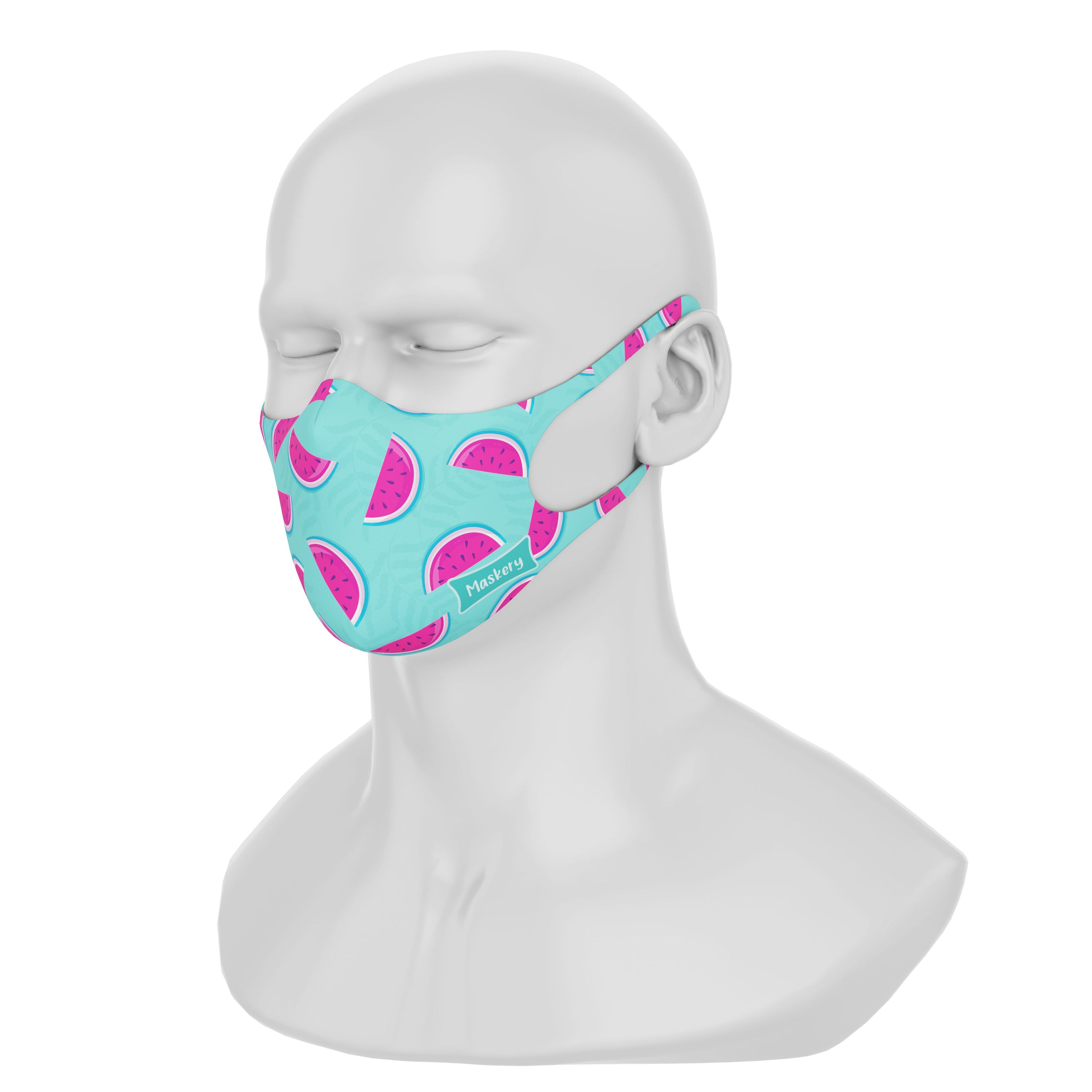 Stylish Maskery Design Face Mask in Watermelon pattern, made from high-quality neoprene fabric, suitable for both men and women.