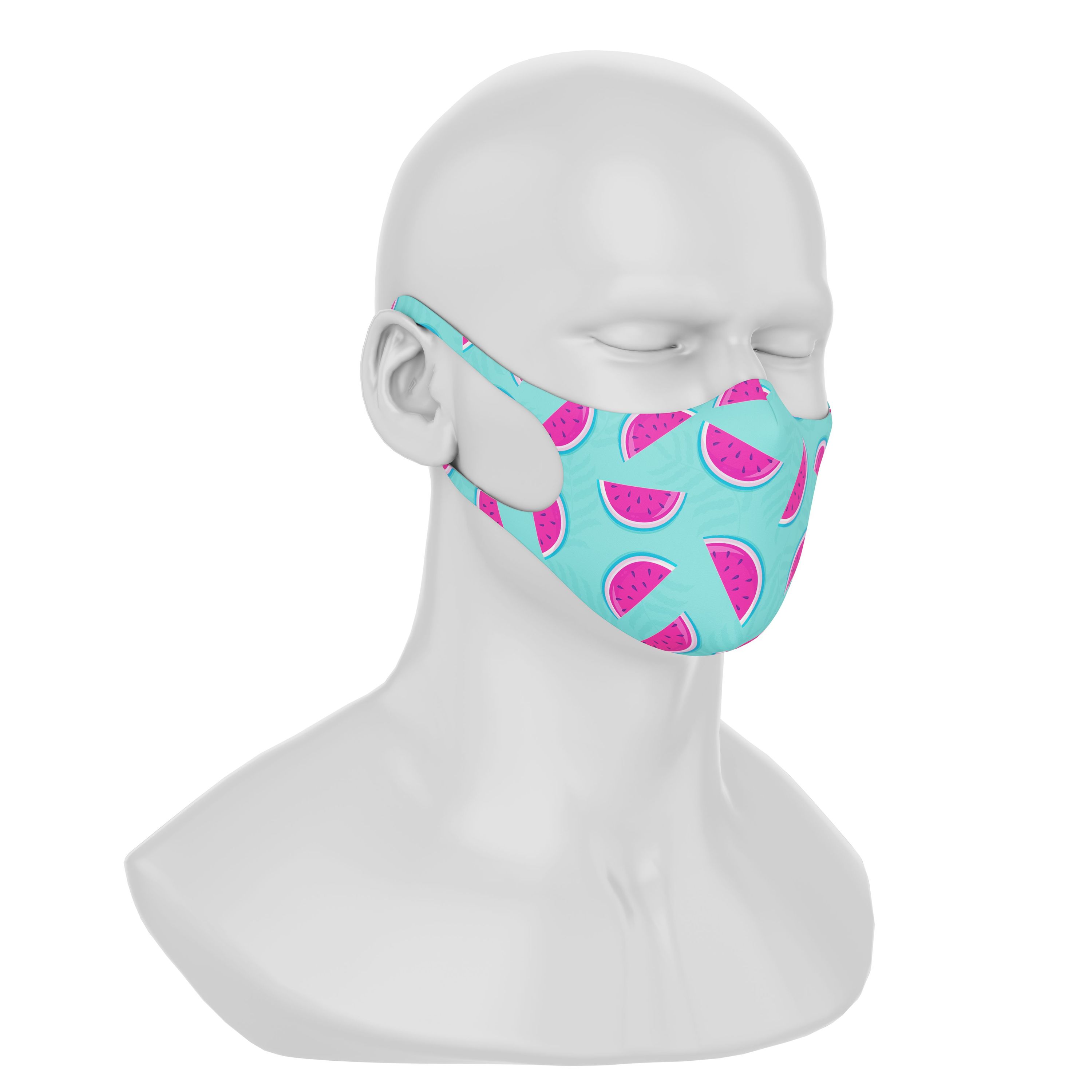 Stylish Maskery Design Face Mask in Watermelon pattern, made from high-quality neoprene fabric, suitable for both men and women.