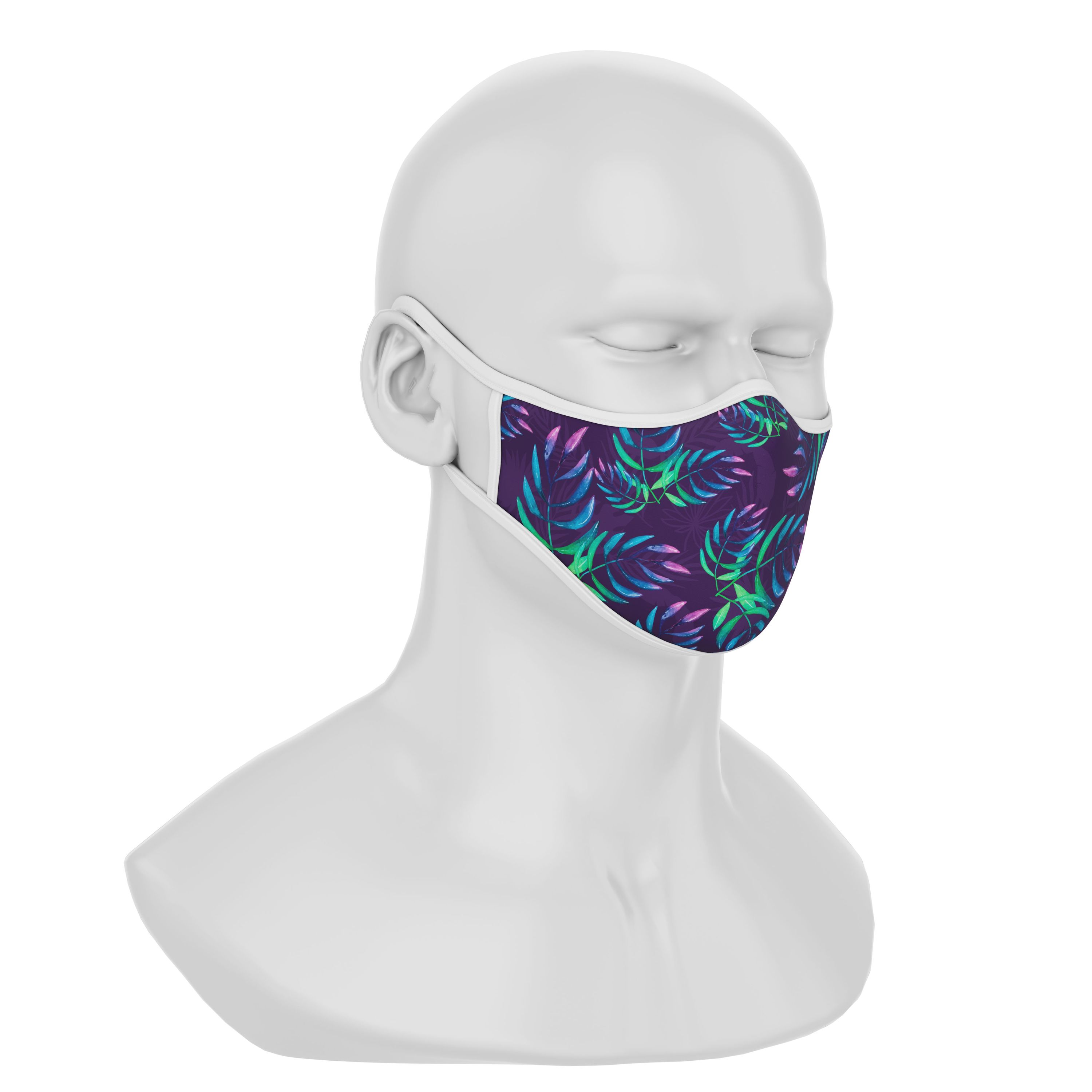 Maskery Premium Face Mask featuring a vibrant Avatar Leaves design, made from high-quality neoprene fabric for comfort and protection.