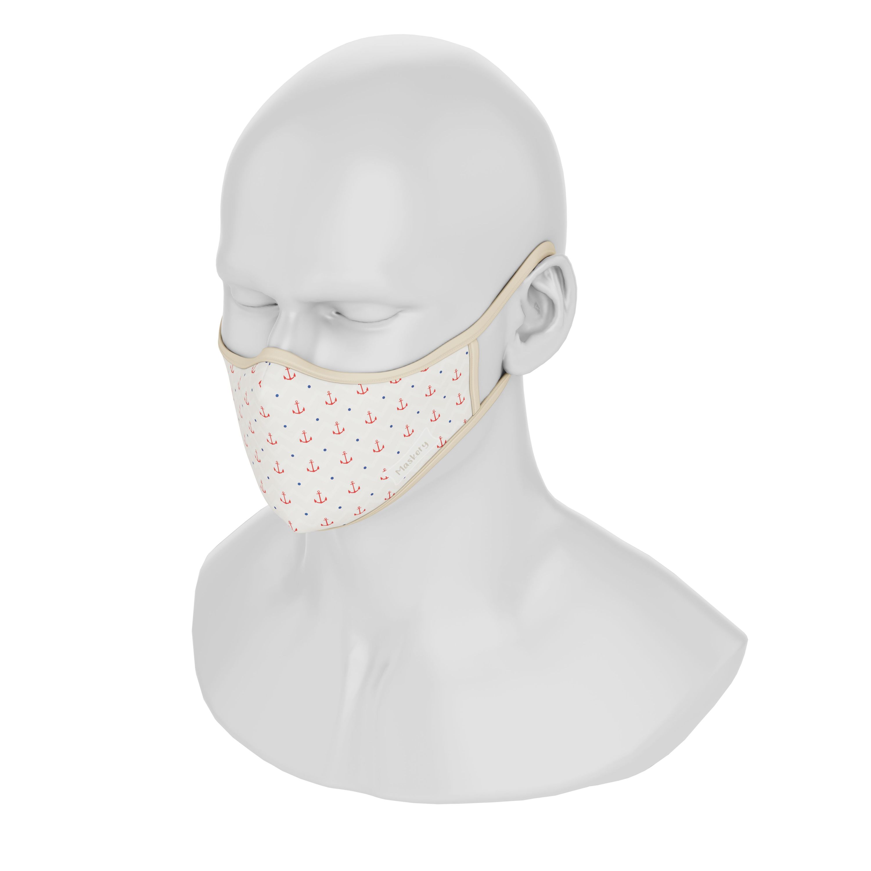 Maskery Premium Face Mask Sailor made of high-quality neoprene fabric, designed for comfort and protection against dust and allergens.