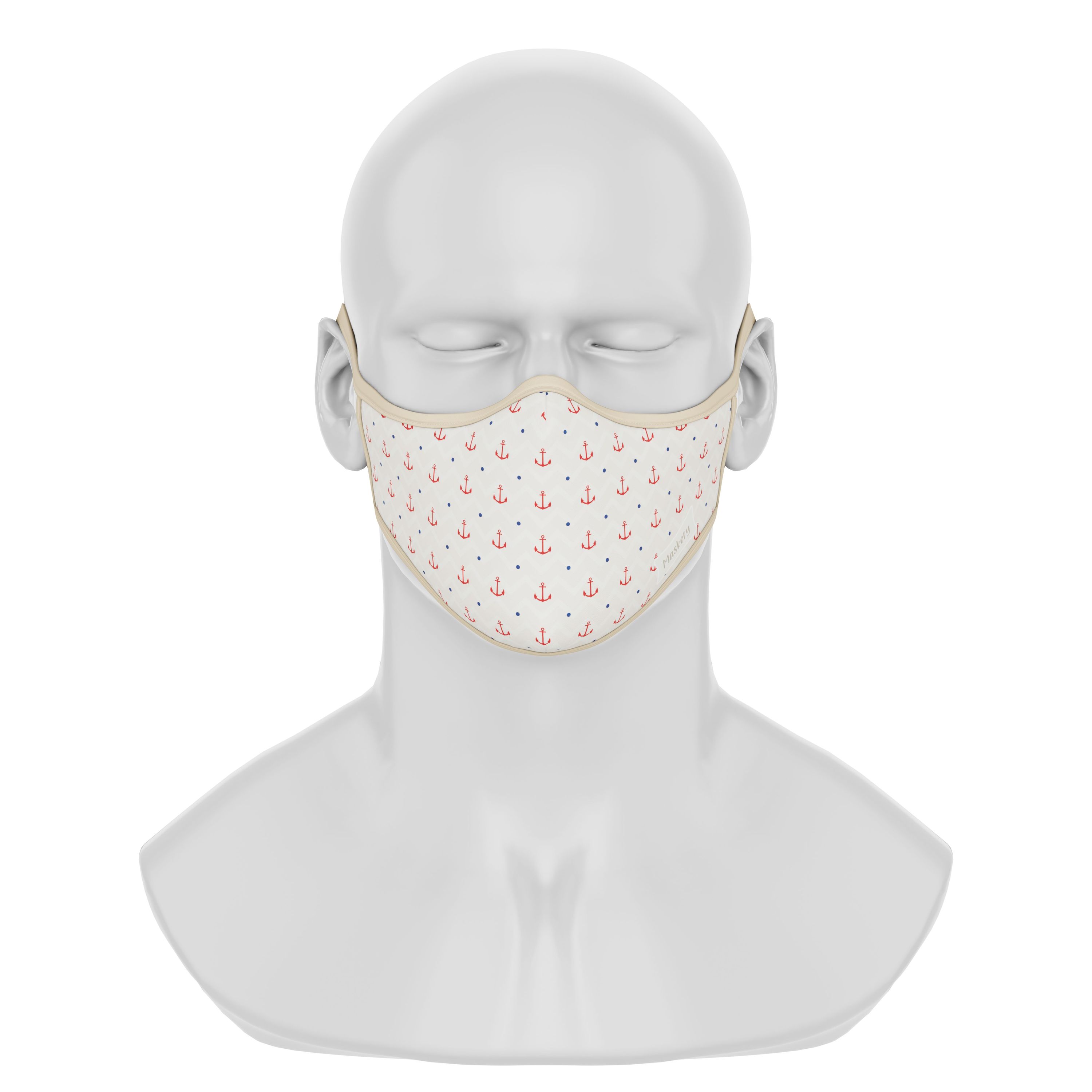 Maskery Premium Face Mask Sailor made of high-quality neoprene fabric, designed for comfort and protection against dust and allergens.