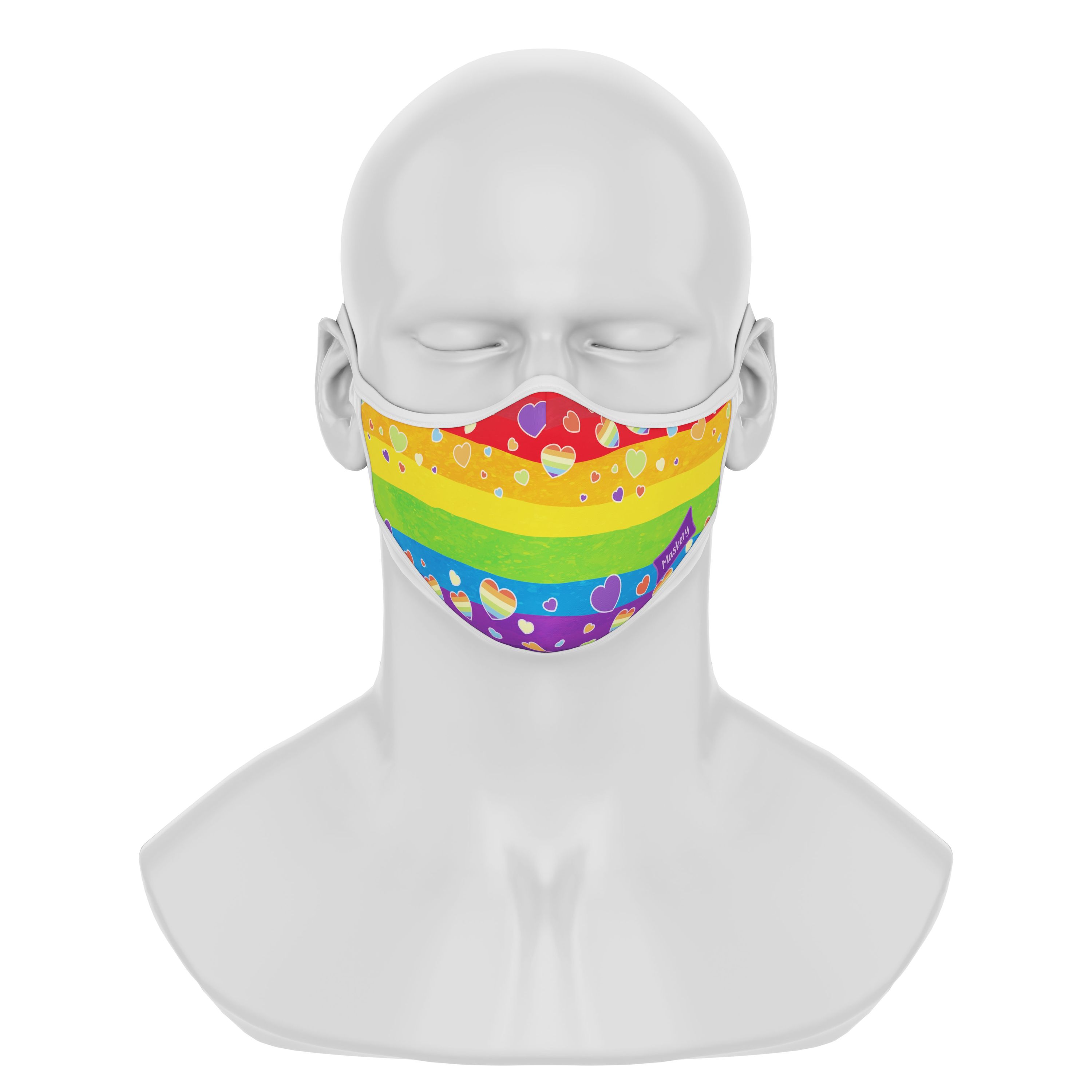 Maskery Premium Face Masks Rainbow Series featuring vibrant colors and high-quality neoprene fabric, designed for comfort and protection.