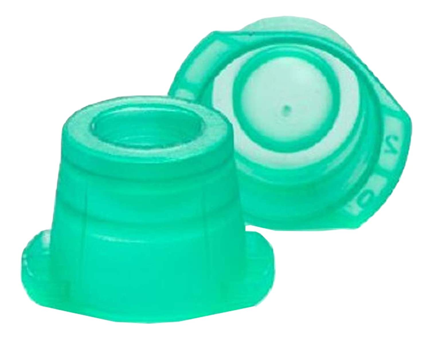 Green plastic needleless injection port.