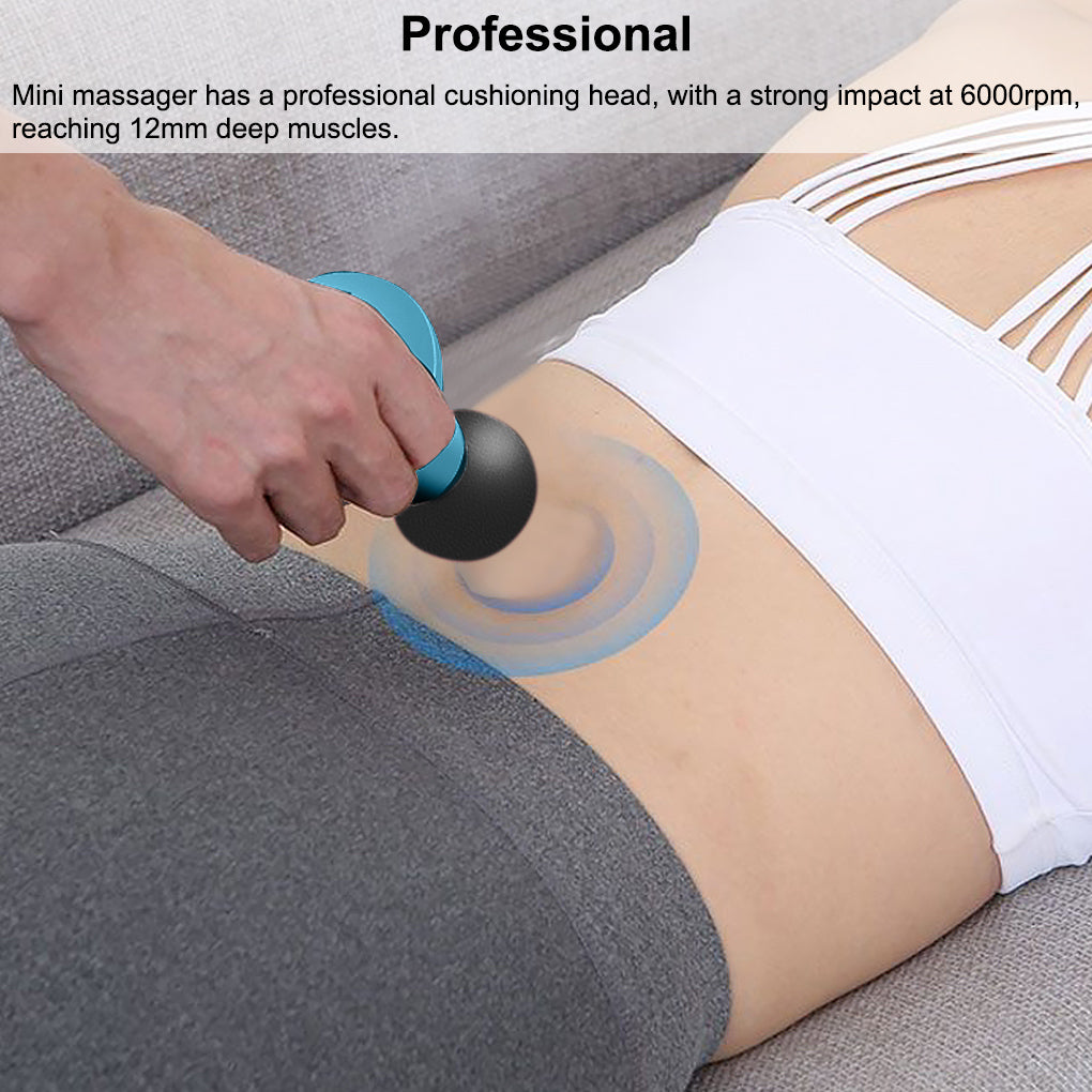 Muscle Massage Mini Pocket Electric Fascia Massager in a sleek design, showcasing its ergonomic shape and professional cushioning head.