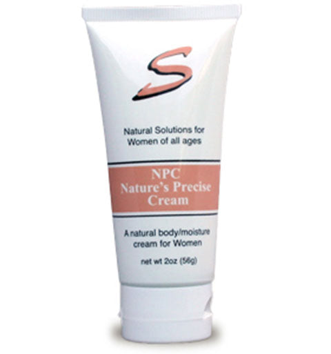 Nature's Precise Progesterone Cream 2oz jar with a white label, showcasing its natural ingredients and moisturizing properties.