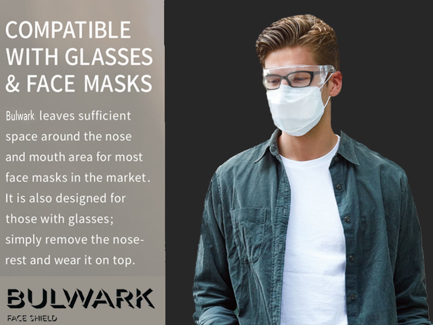 A high-quality anti-fogging face guard designed for comfort and protection, featuring a clear shield and adjustable straps, suitable for various activities.