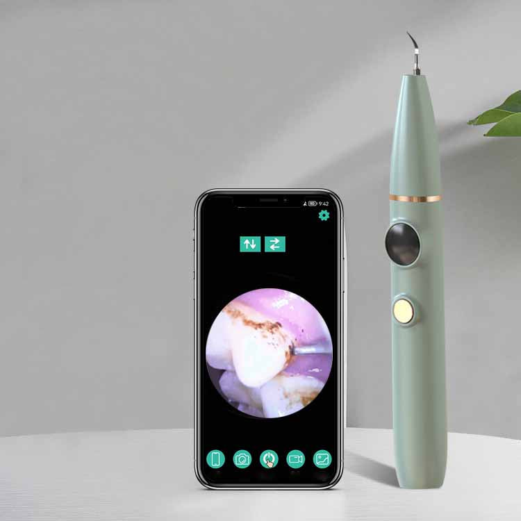 High-definition visual dental cleaner with USB charging and LED lights, designed for effective plaque and tartar removal.