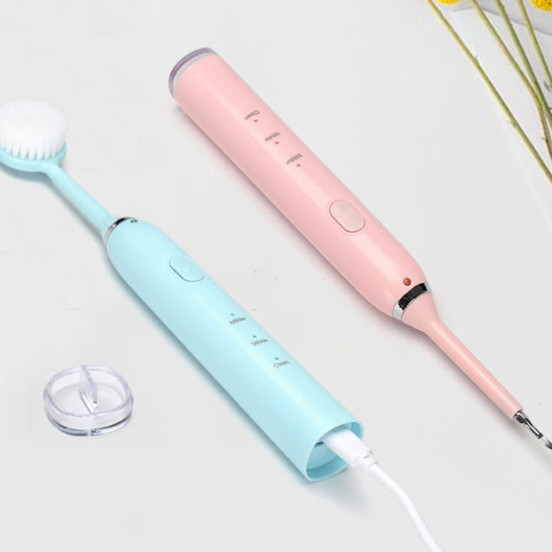 Newest 6in1 Electric Toothbrush with USB charging, featuring multiple modes and accessories for comprehensive dental care.