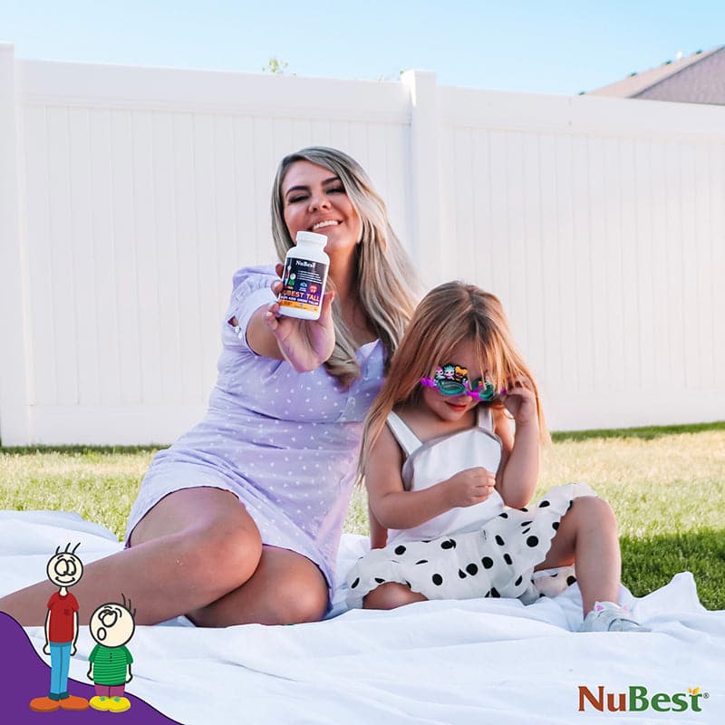 NuBest Tall Kids multivitamins in berry flavor, 60 chewable tablets for children aged 2-9, promoting healthy growth and development.