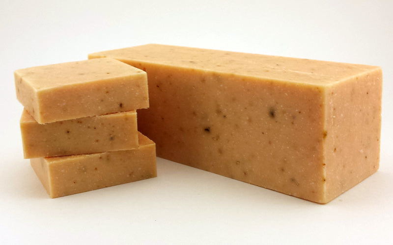 Organic Greek Yogurt Soap bar with natural ingredients, showcasing its creamy texture and organic oils.