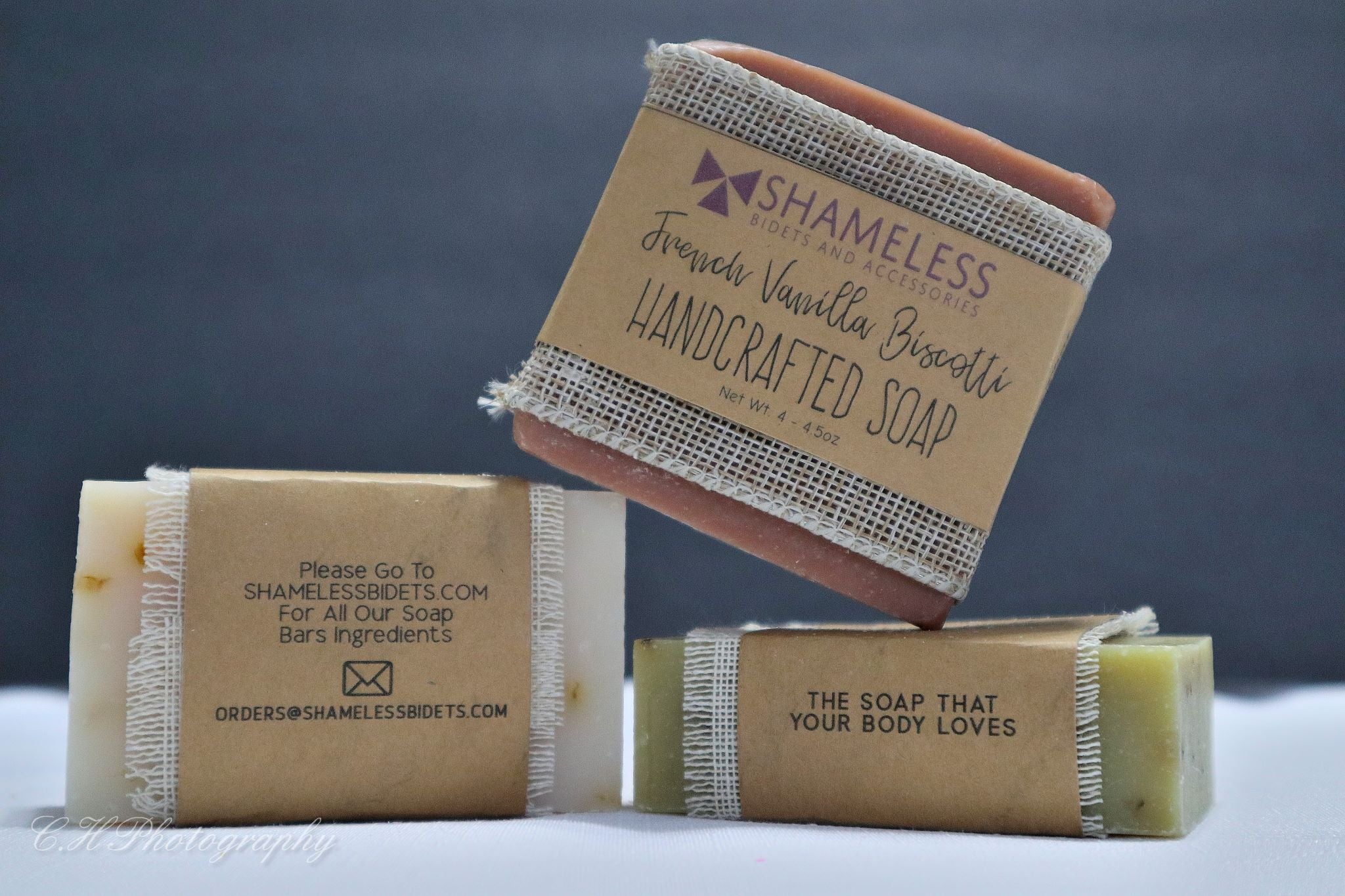 Organic Shea Butter Soap bar with natural ingredients, showcasing its creamy texture and eco-friendly packaging.