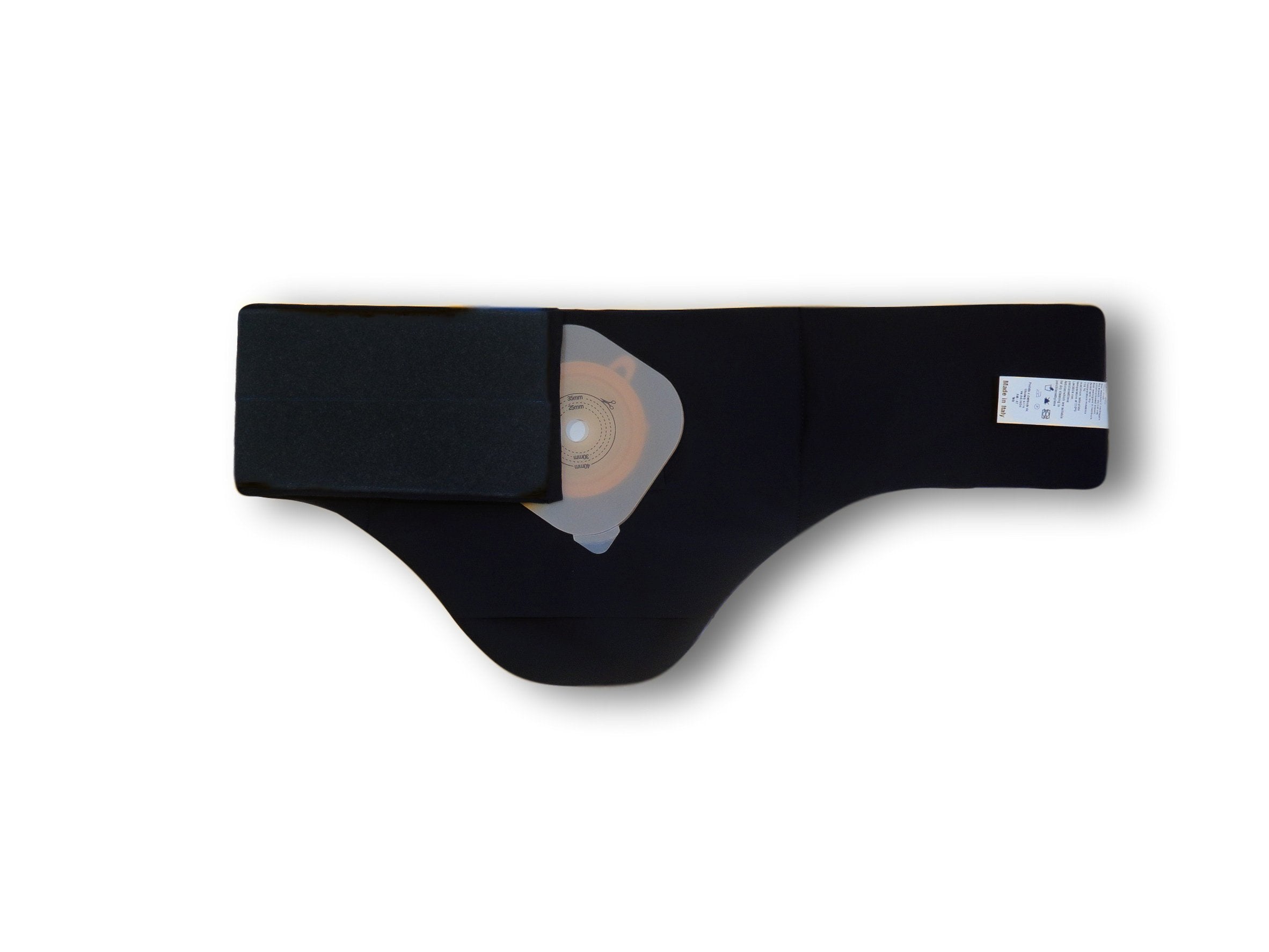 Ostomy Pouch Belt Lycra Ref.GLICO-CS featuring spandex material and Velcro closure, designed for comfort and discretion.