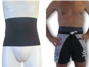 Ostomy Swimming Wrap Art.GLICO-HOL in black lycra, designed for discreet ostomy bag protection while swimming.